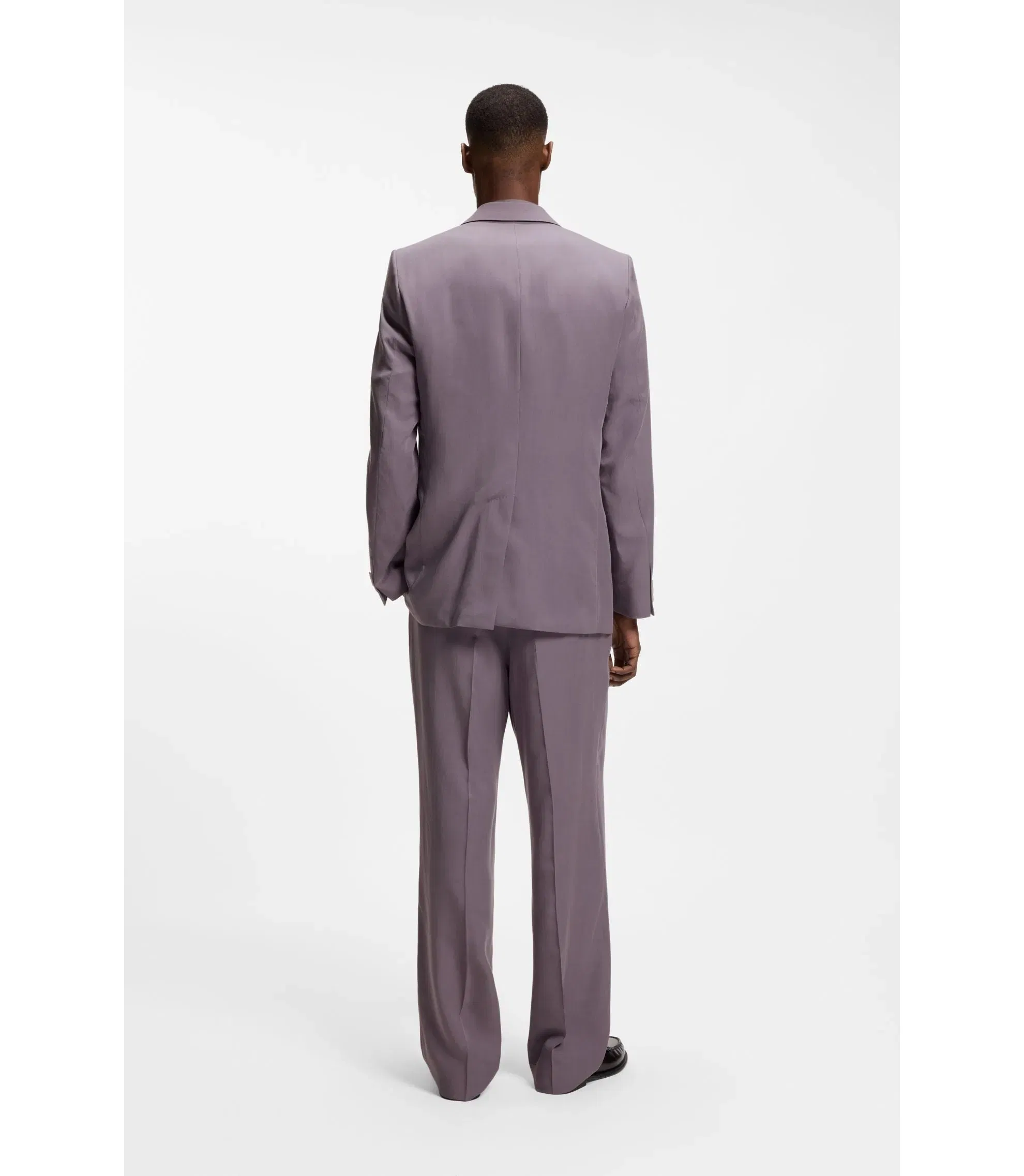 Boss Relaxed Fit Jacket In Twill Purple
