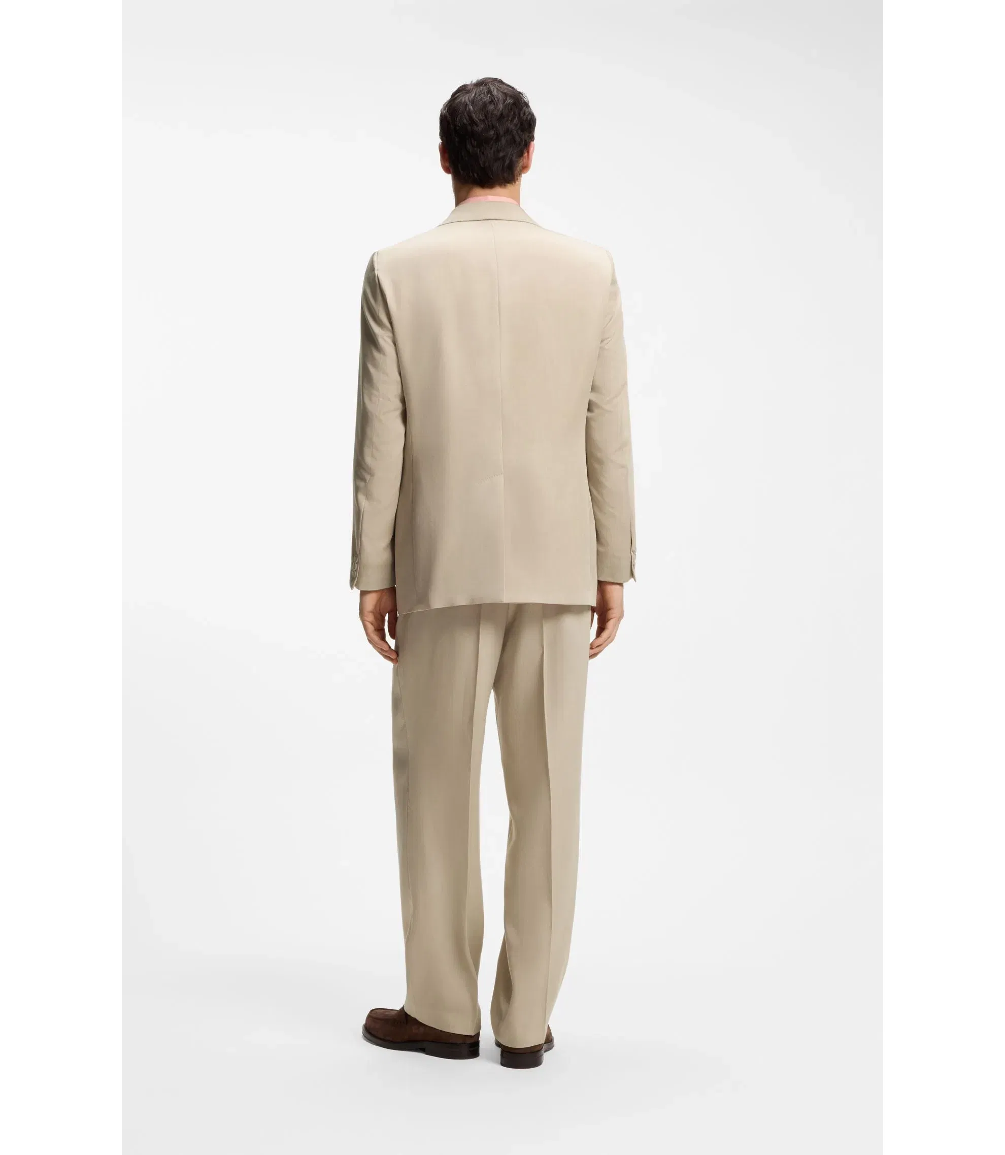 Boss Relaxed Fit Jacket In Twill Light Beige