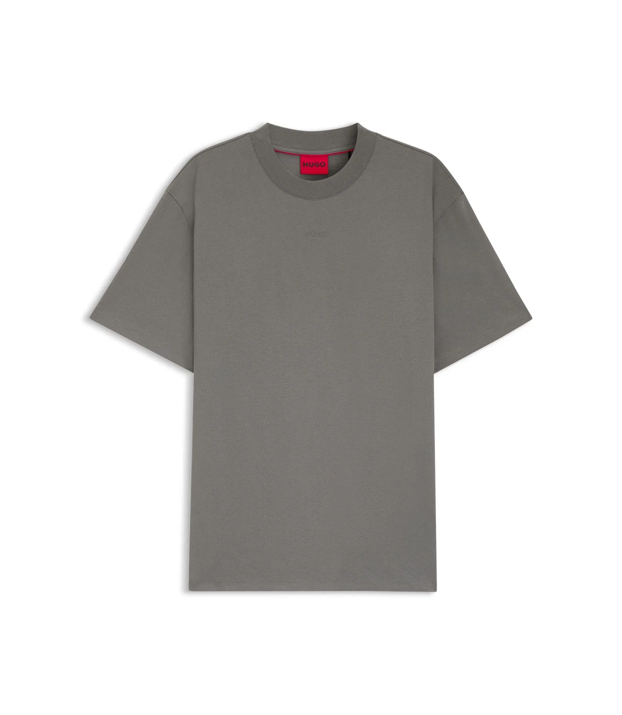 Hugo Relaxed Fit Cotton Jersey T-Shirt With Logo Print Dark Grey