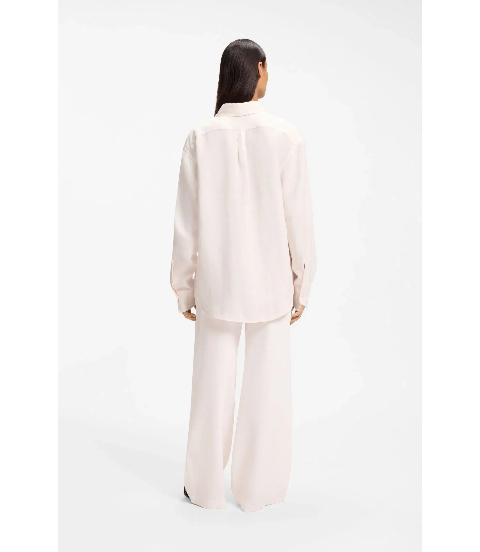 Boss Relaxed Fit Blouse With Chest Pocket Light Pink Women's