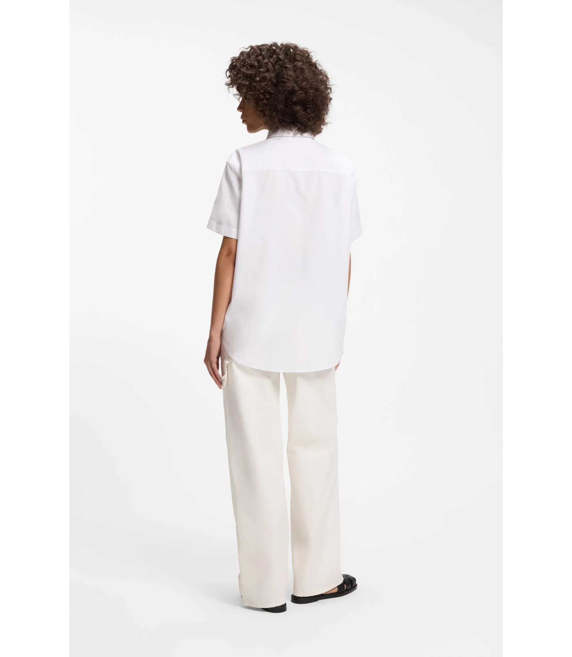 Hugo Relaxed Fit Blouse In Oxford Cotton White Women's