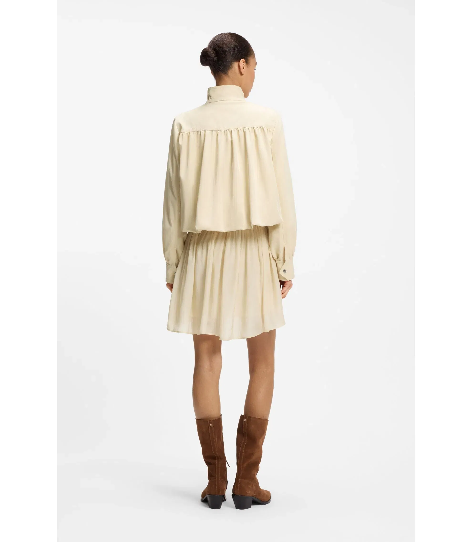 Boss Relaxed Fit Blazer With Balloon Hem Light Yellow Women's