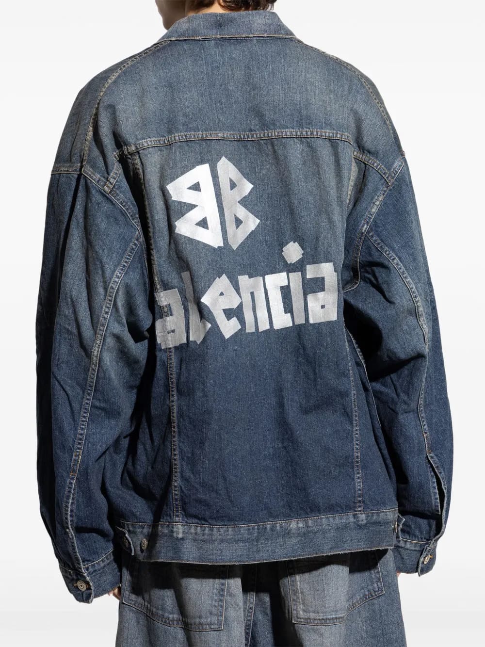 Tape Type-print denim jacket