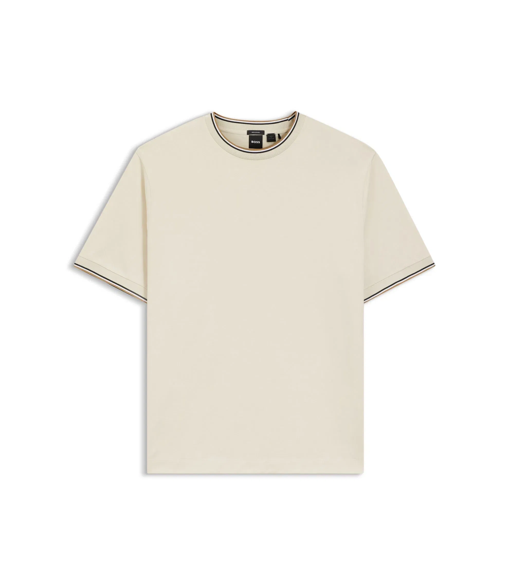 Boss Regular Fit T-Shirt In Mercerised Cotton White