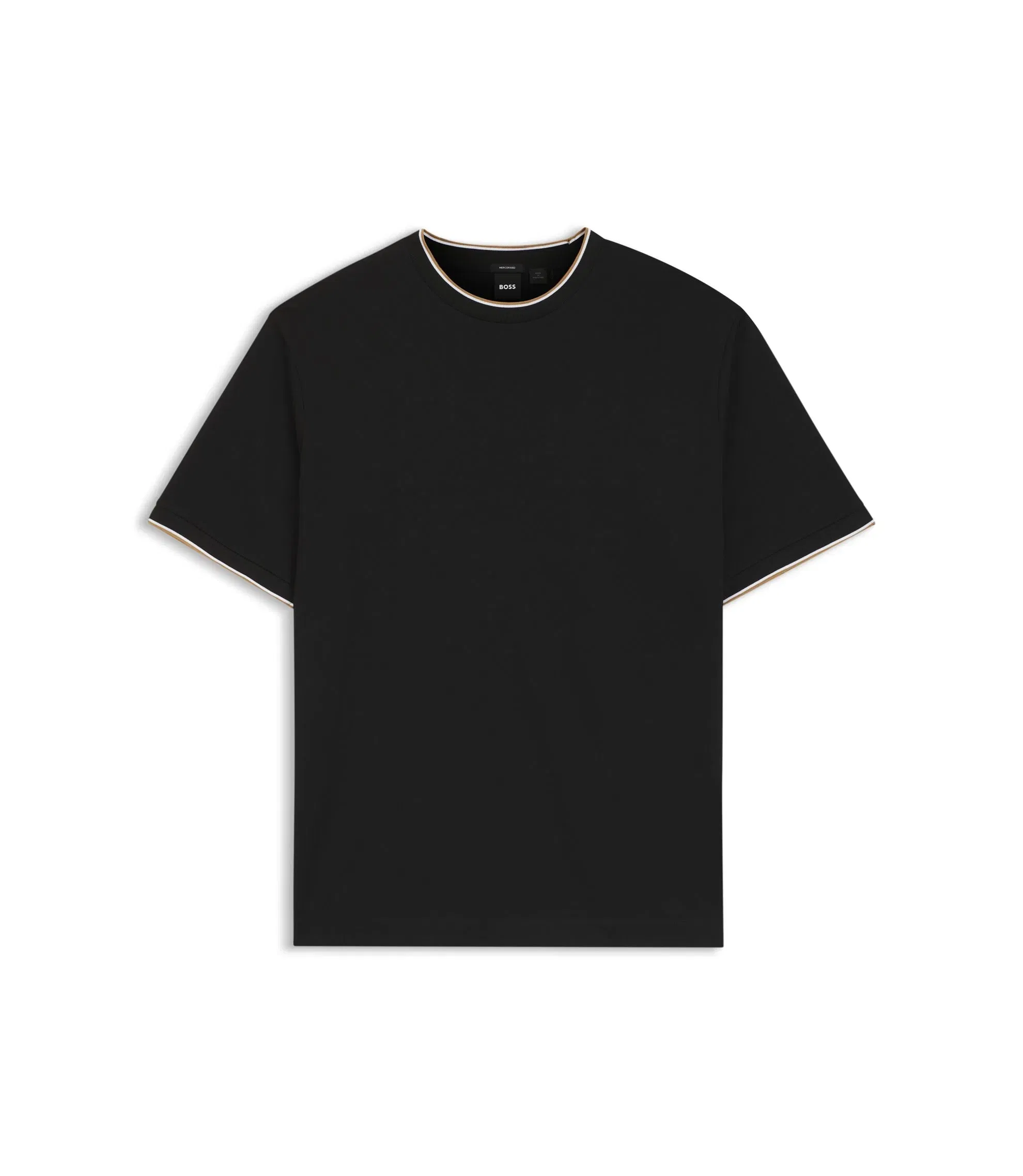 Boss Regular Fit T-Shirt In Mercerised Cotton Black