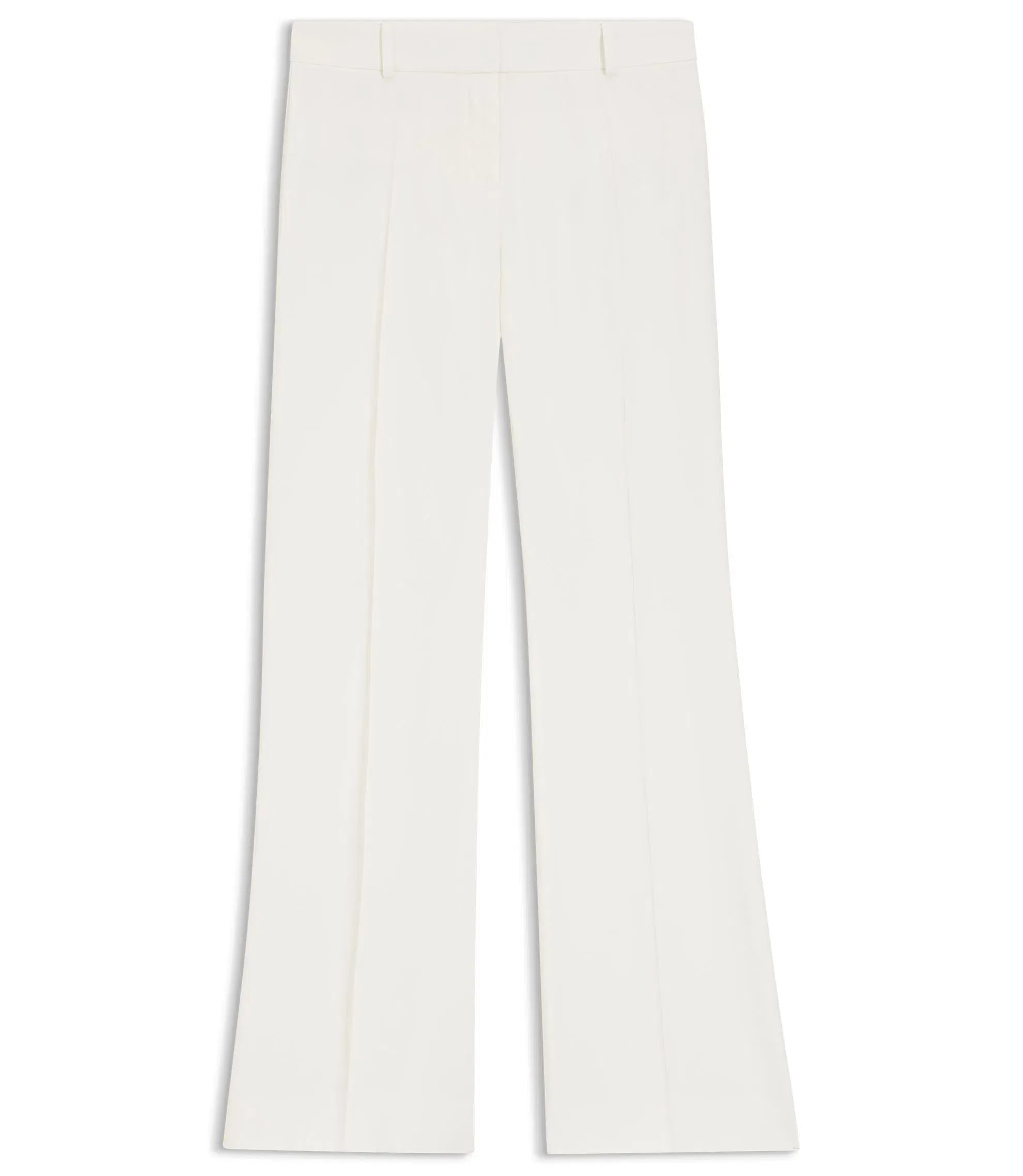 Hugo Regular Fit Trousers With Kick Flare White Women's