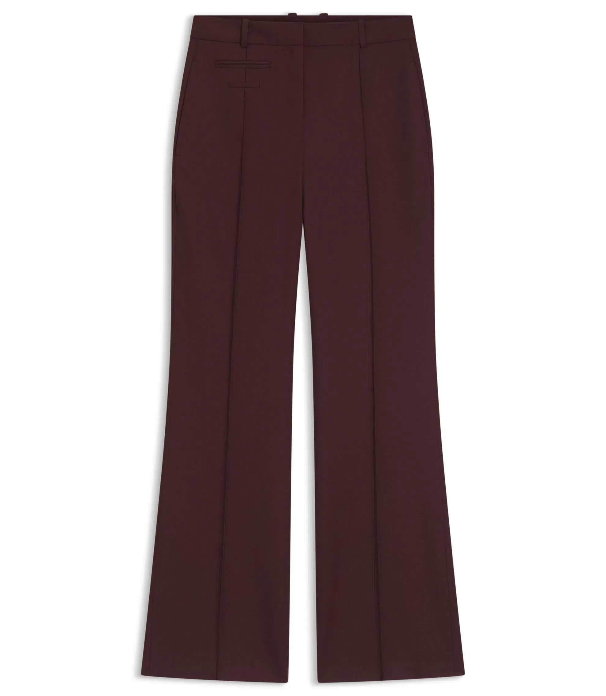Boss Regular Fit Trousers In Virgin Wool Twill Dark Purple Women's