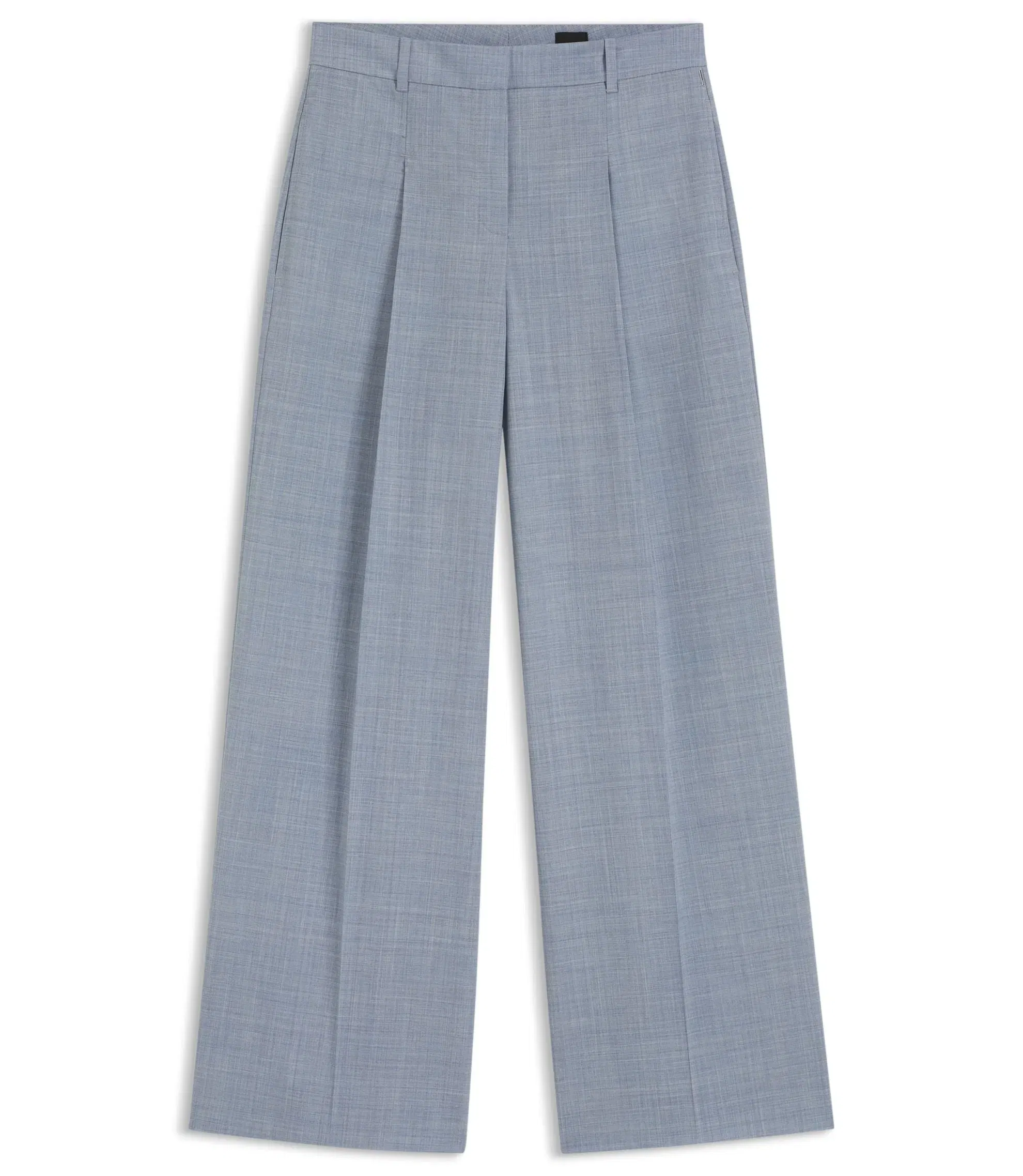 Boss Regular Fit Trousers In Virgin Wool Light Blue Women's