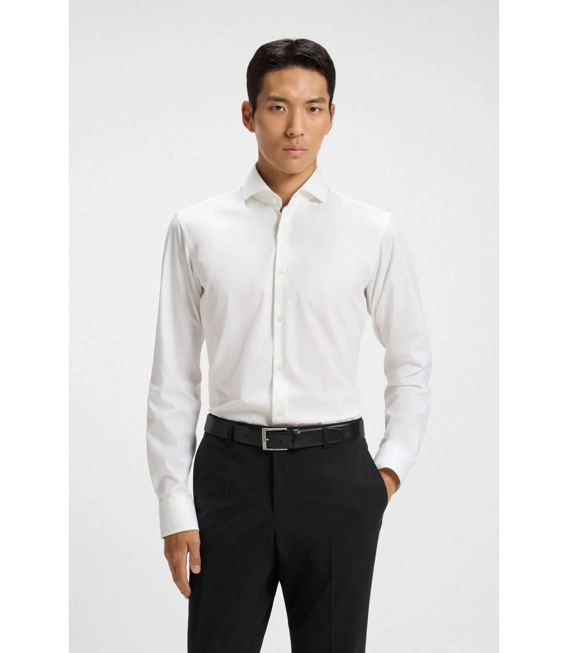 Boss Regular Fit Stretch Twill Dress Shirt White