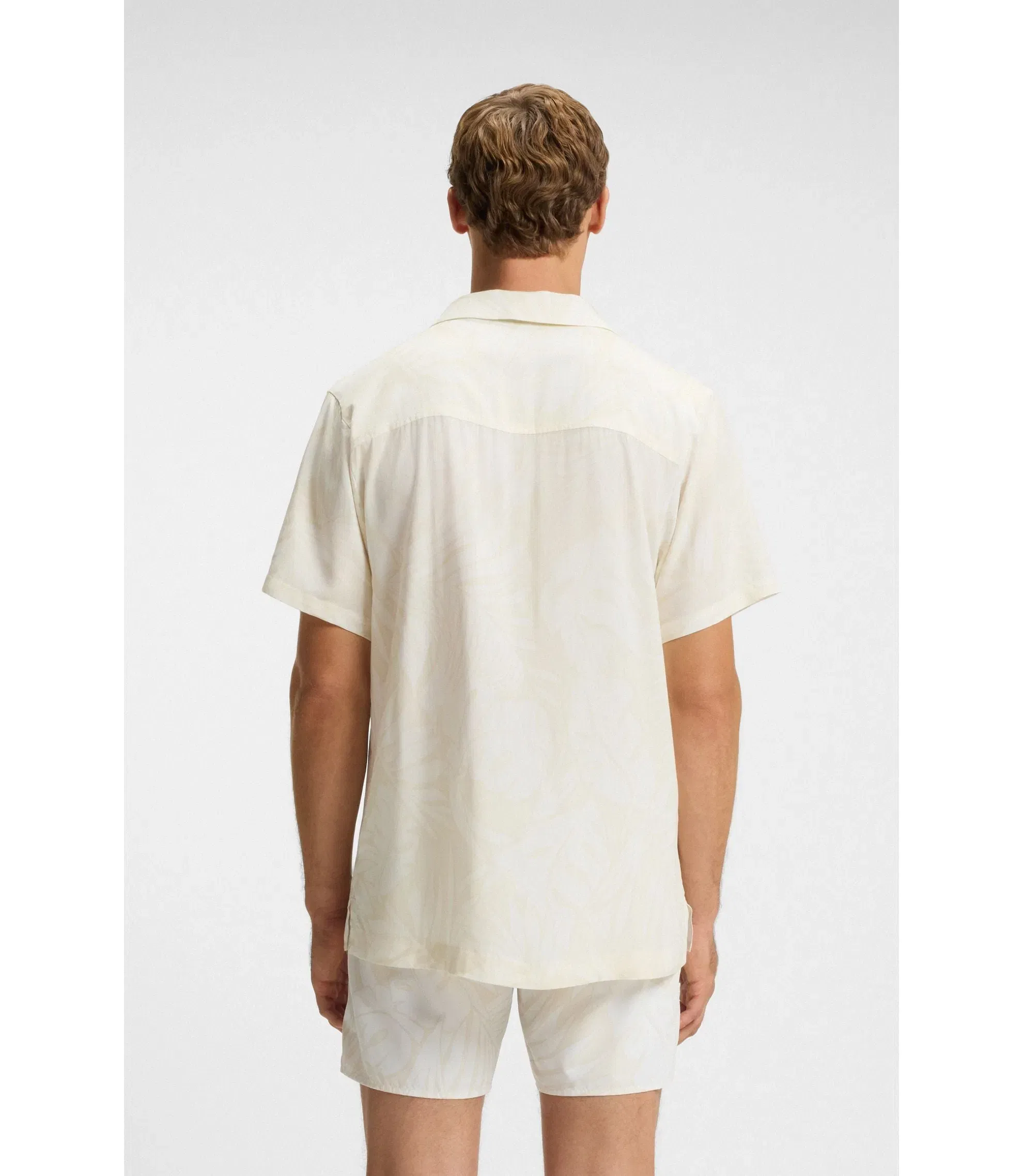 Boss Regular Fit Shirt With All Over Print White