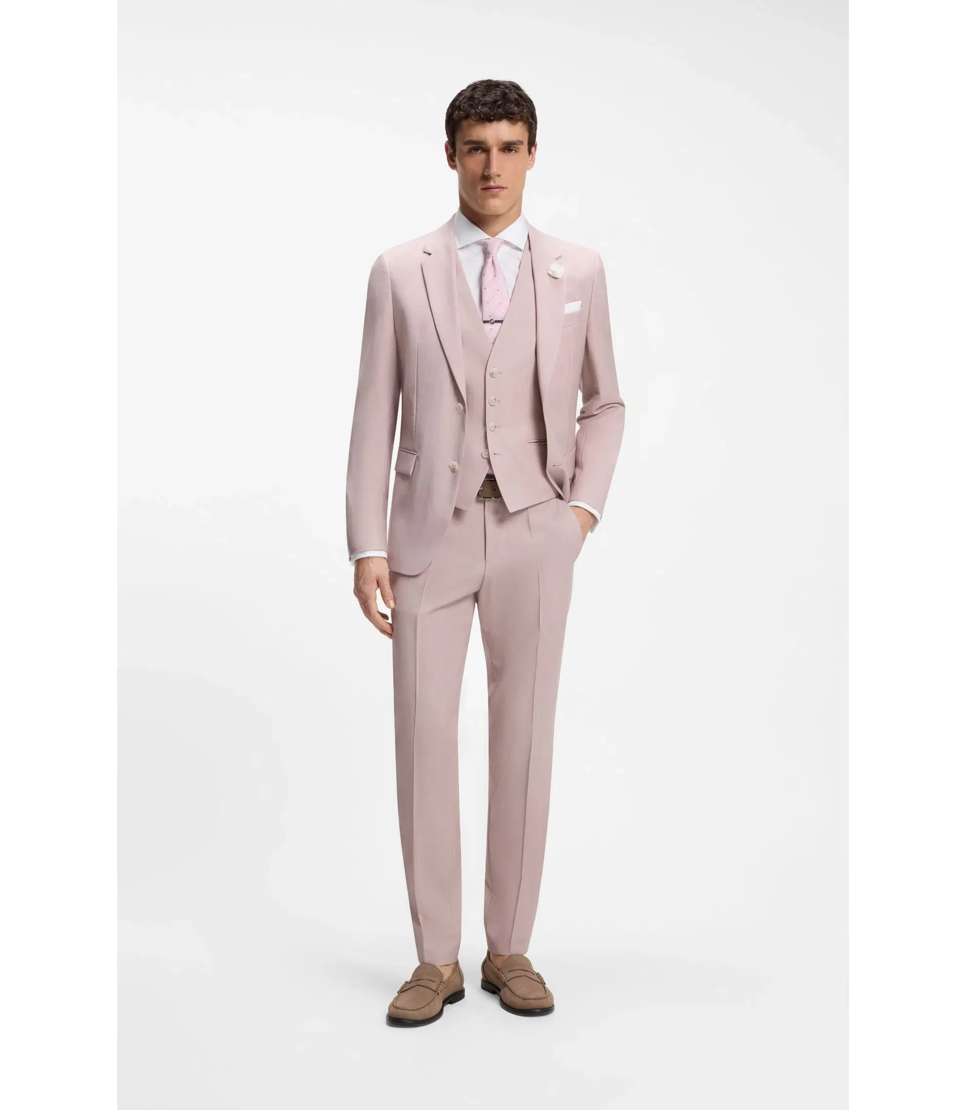 Boss Regular Fit Shirt In Structured Italian Cotton White