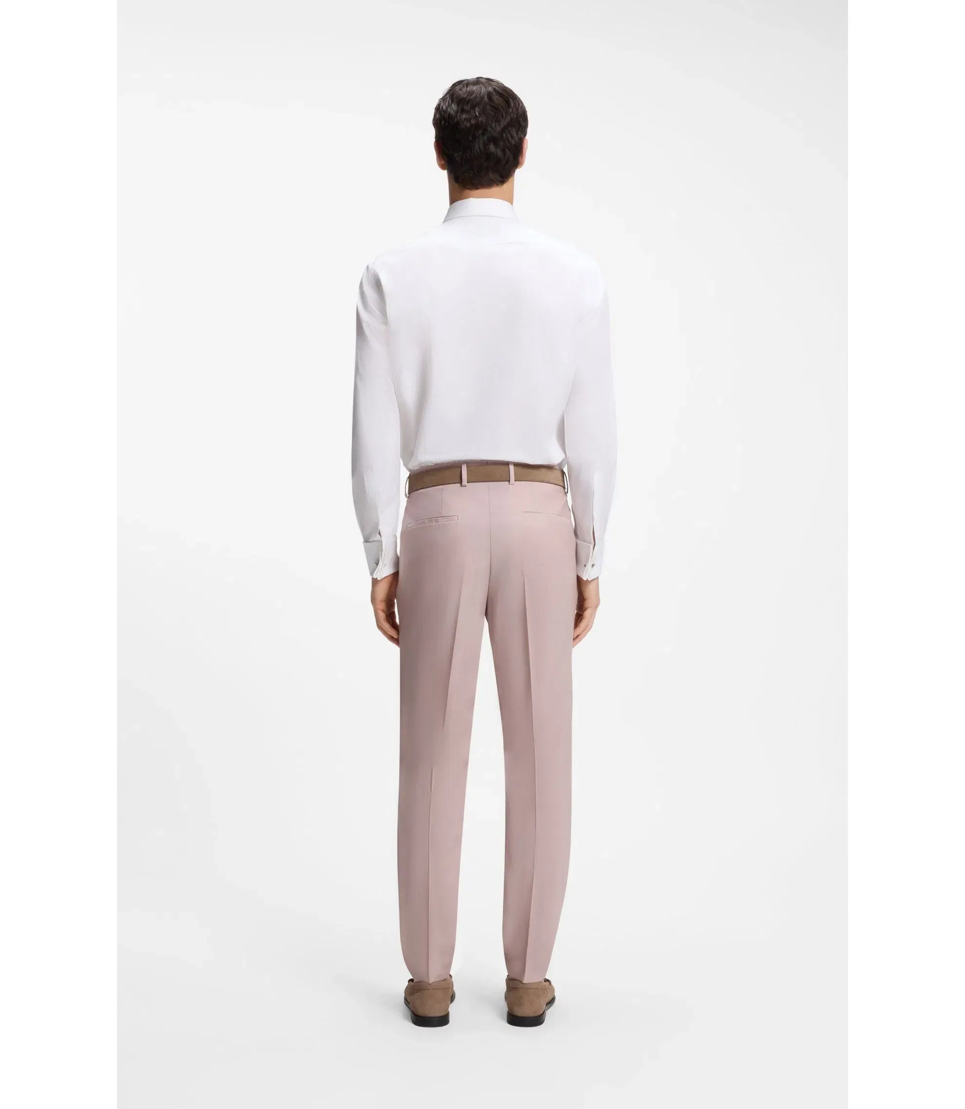 Boss Regular Fit Shirt In Structured Italian Cotton White