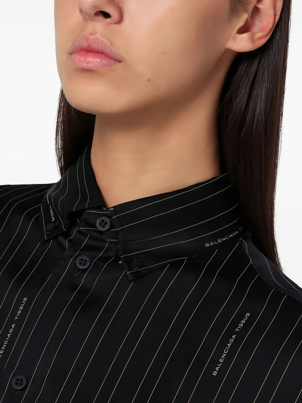 pinstripe logo shirt
