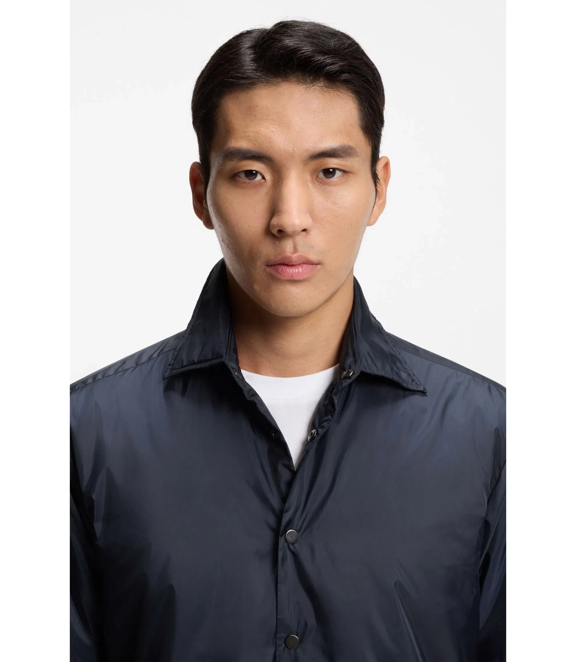 Boss Regular Fit Overshirt With Padding Dark Blue