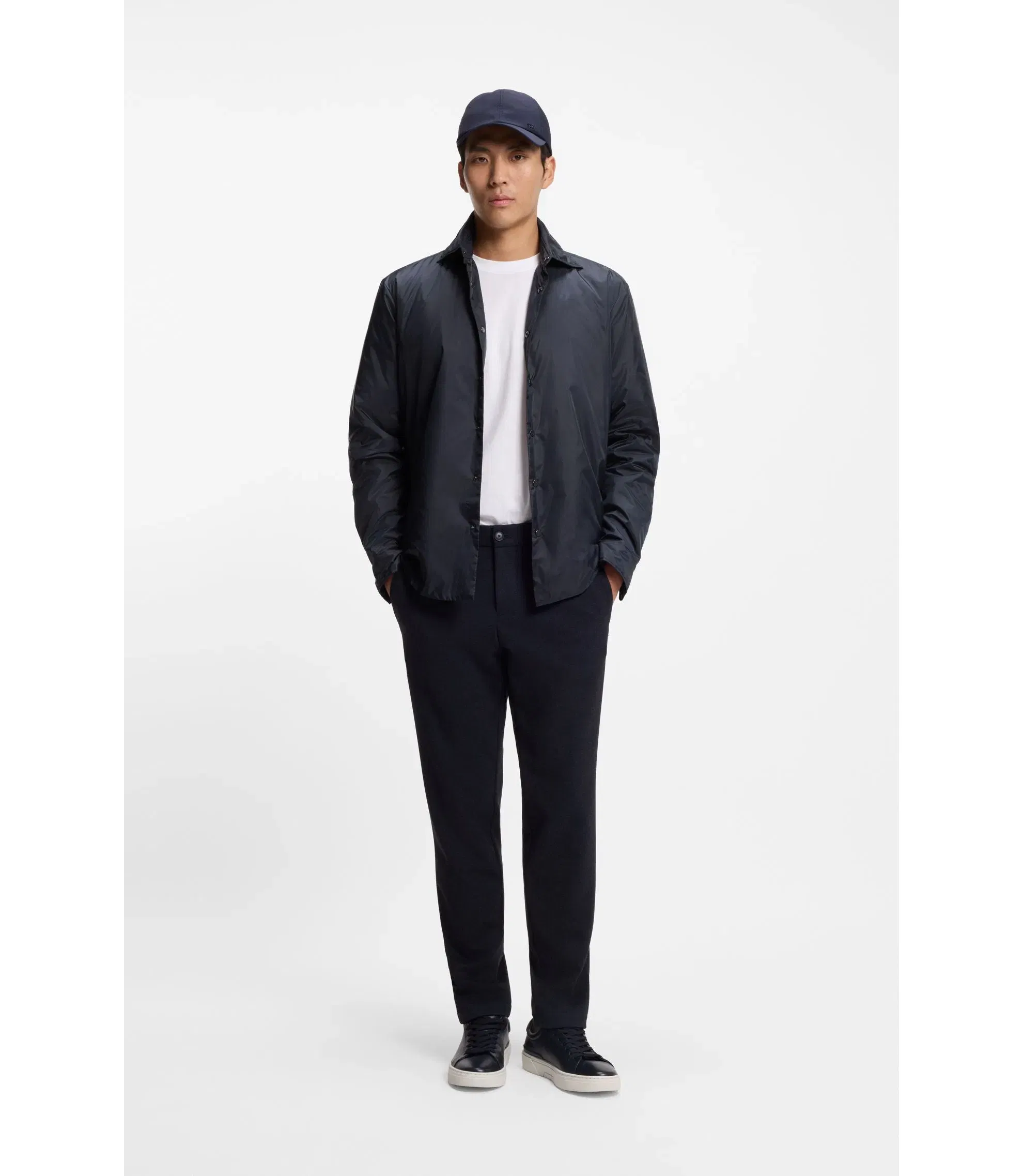 Boss Regular Fit Overshirt With Padding Dark Blue