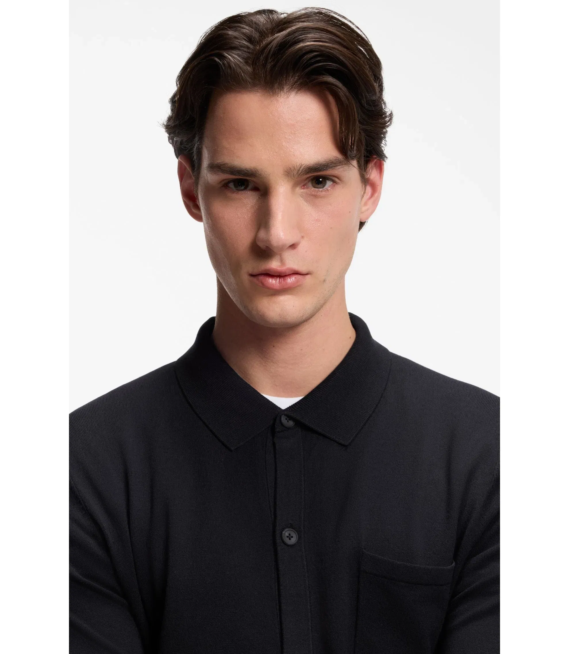 Hugo Regular Fit Jacket With Ribbed Trims Dark Blue
