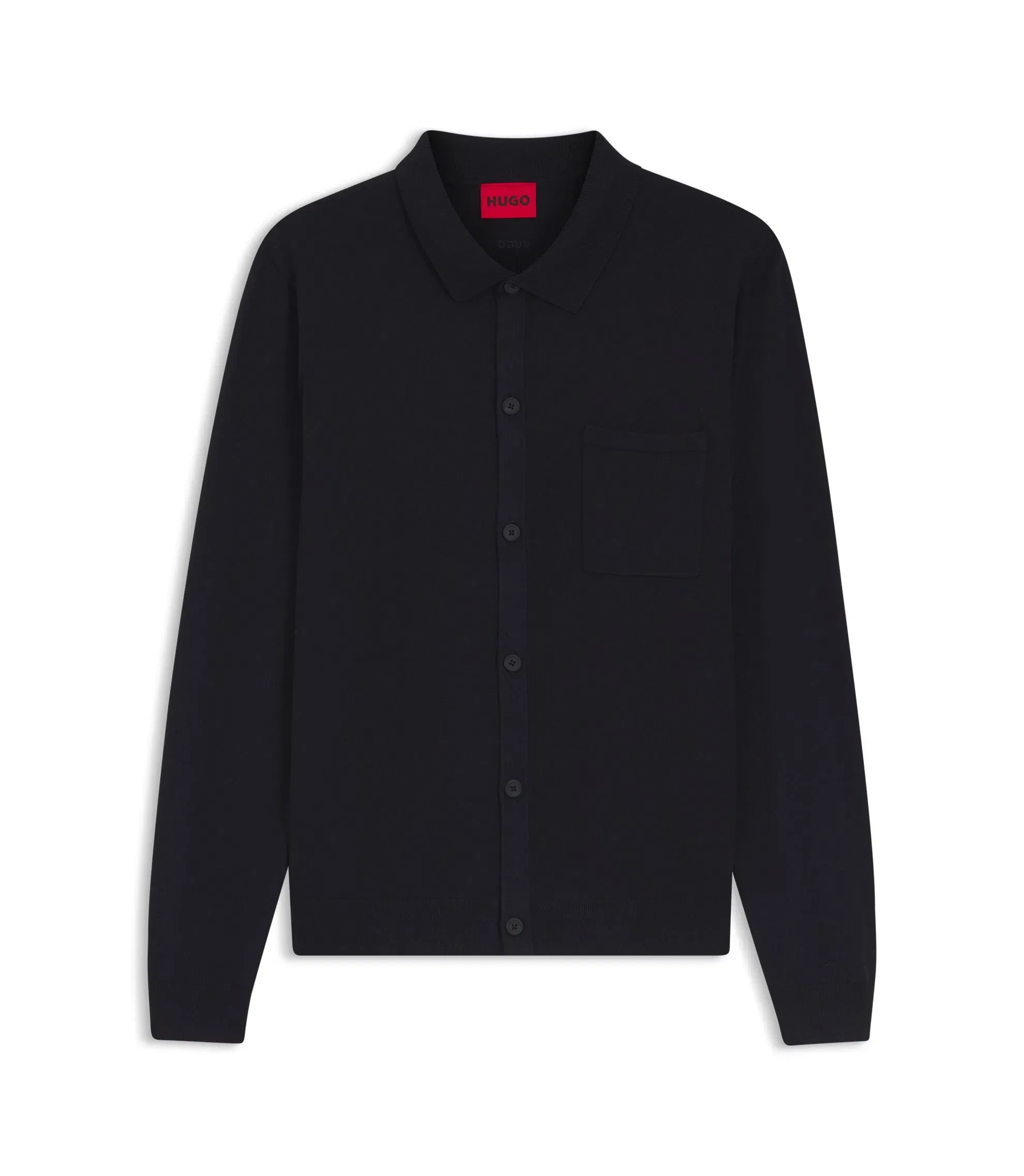Hugo Regular Fit Jacket With Ribbed Trims Dark Blue