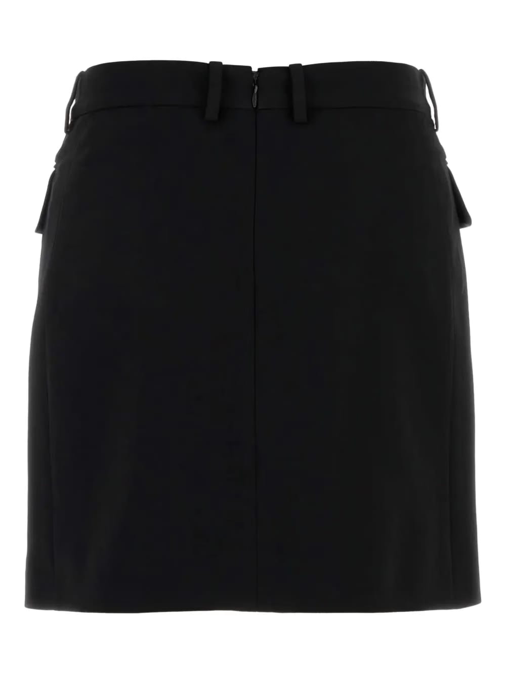 double-breasted twill skirt