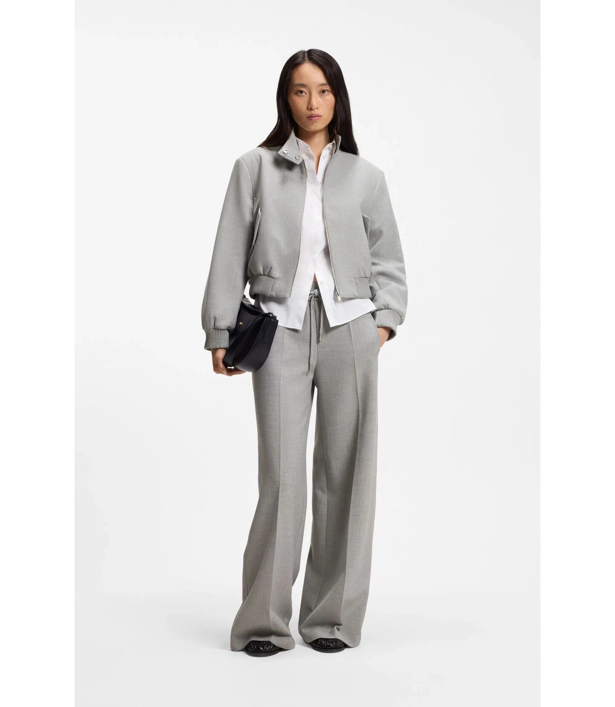 Boss Regular Fit Blazer In Stretch Twill Patterned Women's