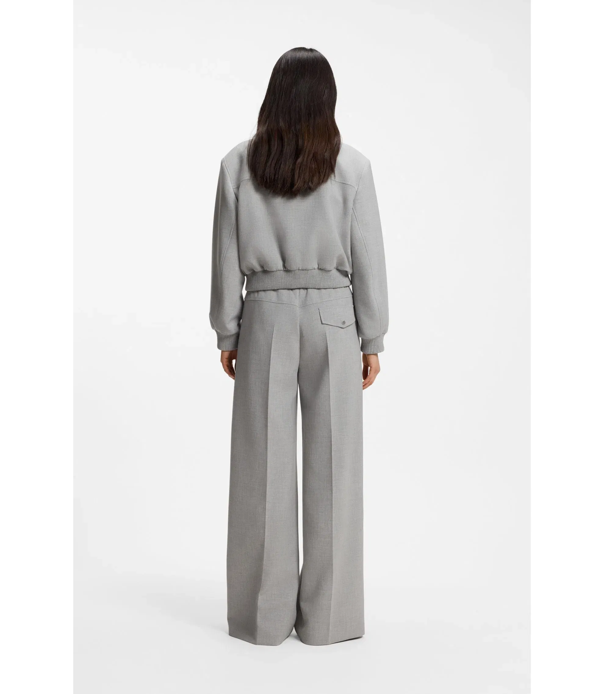 Boss Regular Fit Blazer In Stretch Twill Patterned Women's