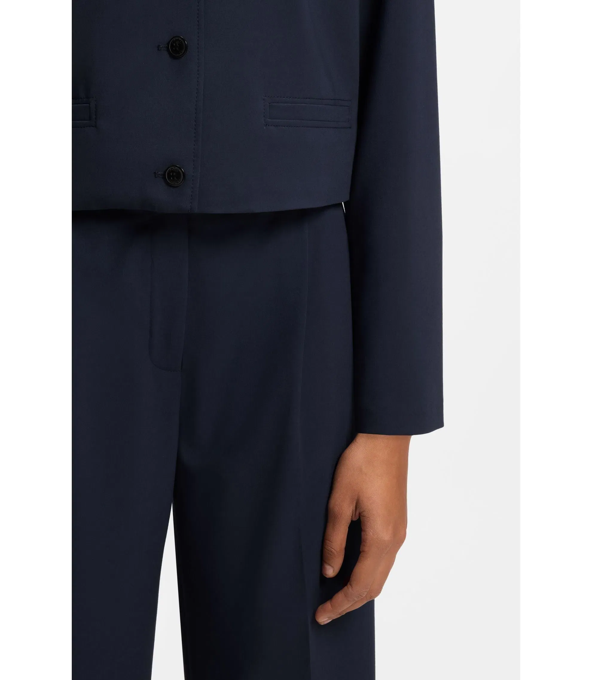 Hugo Regular Fit Blazer In Stretch Fabric Dark Blue Women's