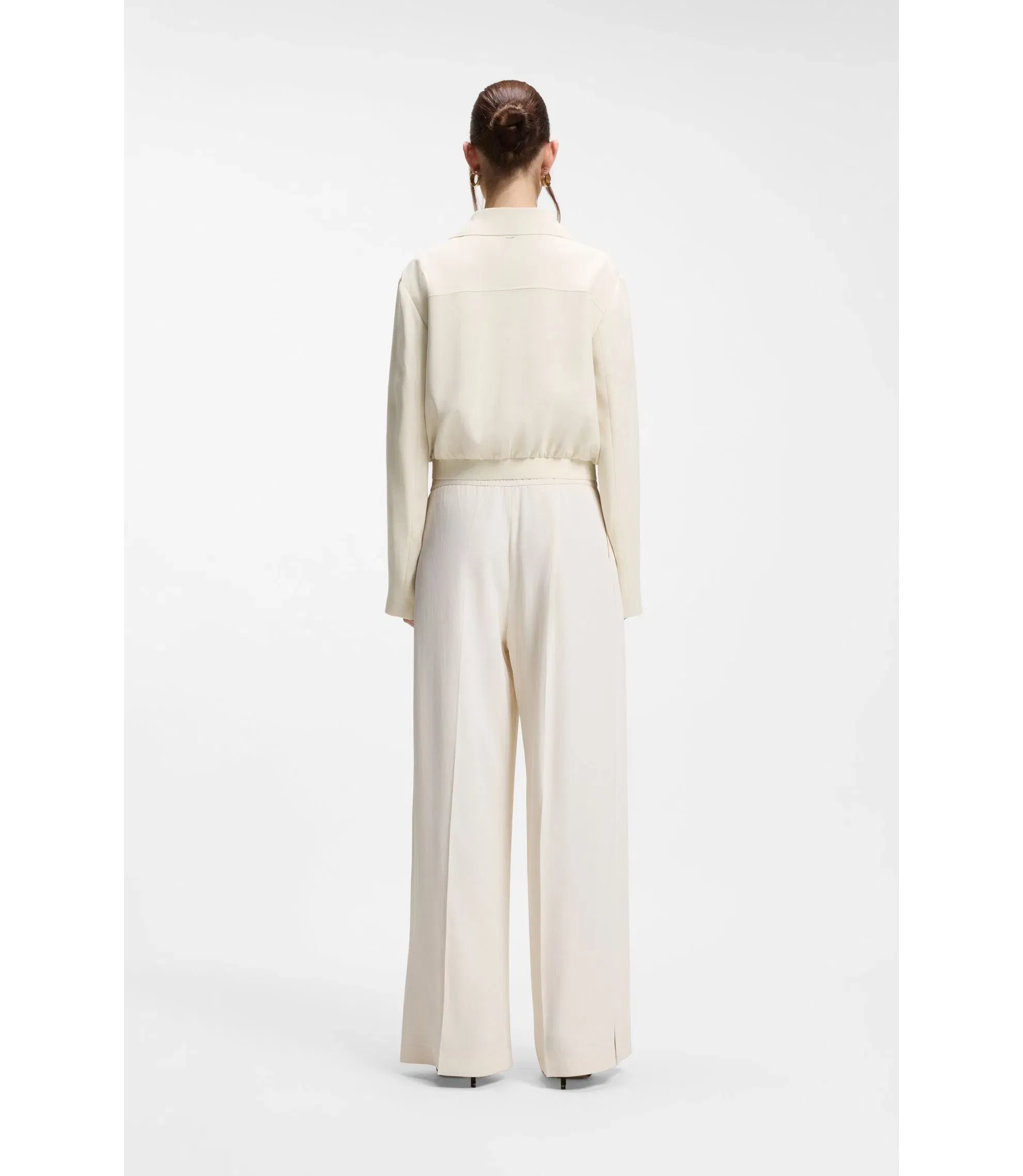 Boss Regular Fit Blazer In Soft Crepe White Women's