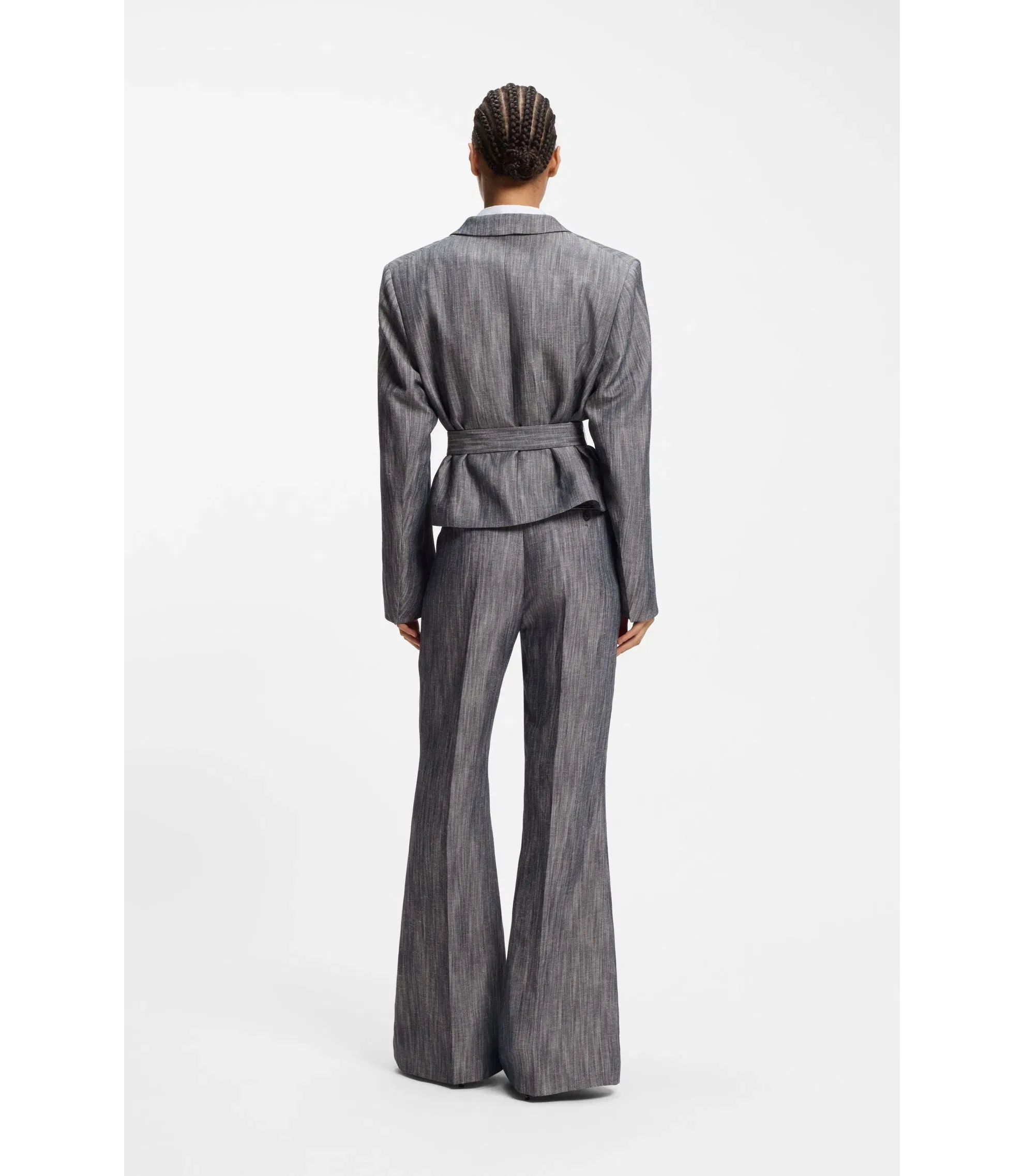 Boss Regular Fit Blazer In Melange Denim Patterned Women's