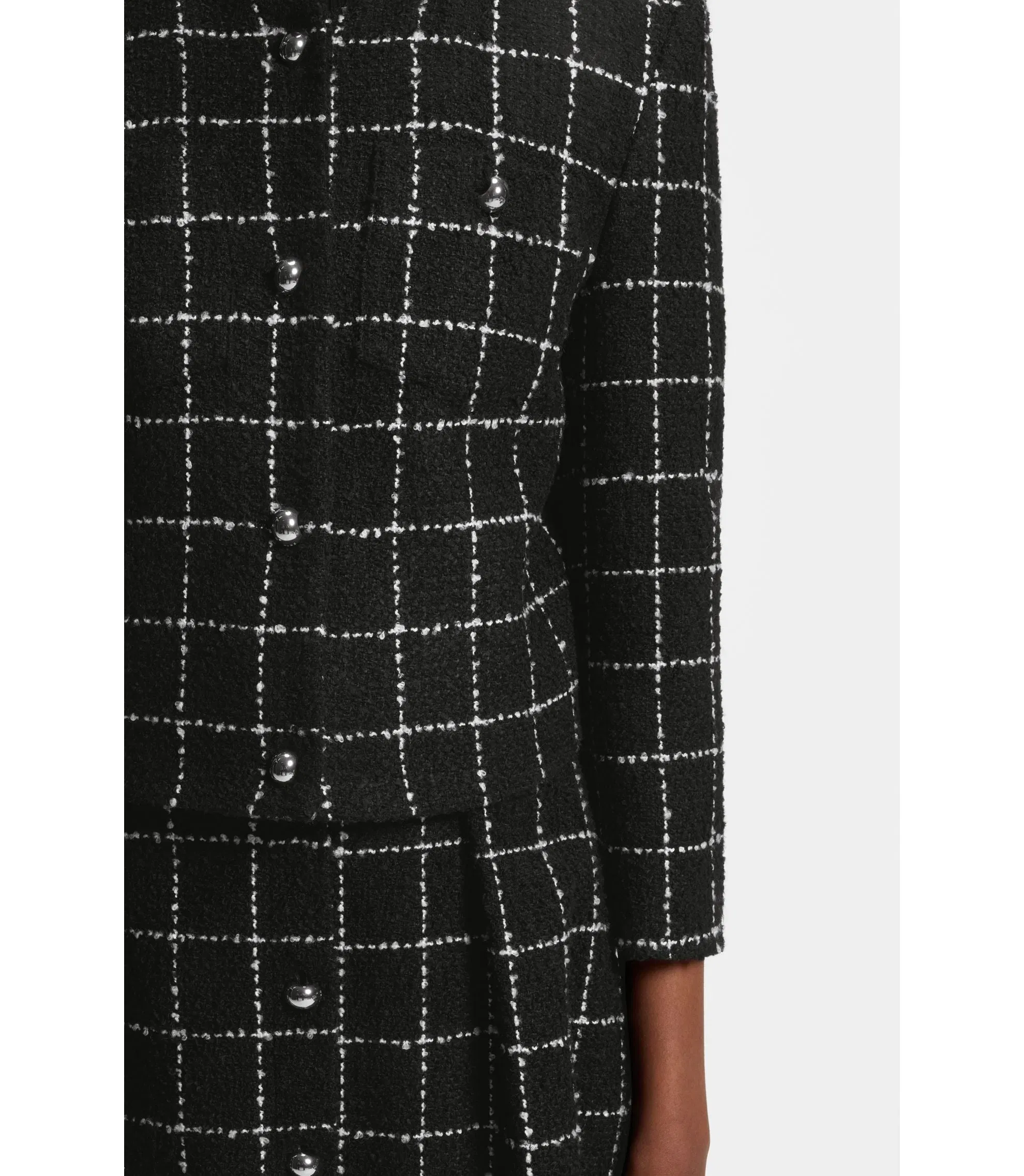 Hugo Regular Fit Blazer In Checked Boucl Patterned Women's