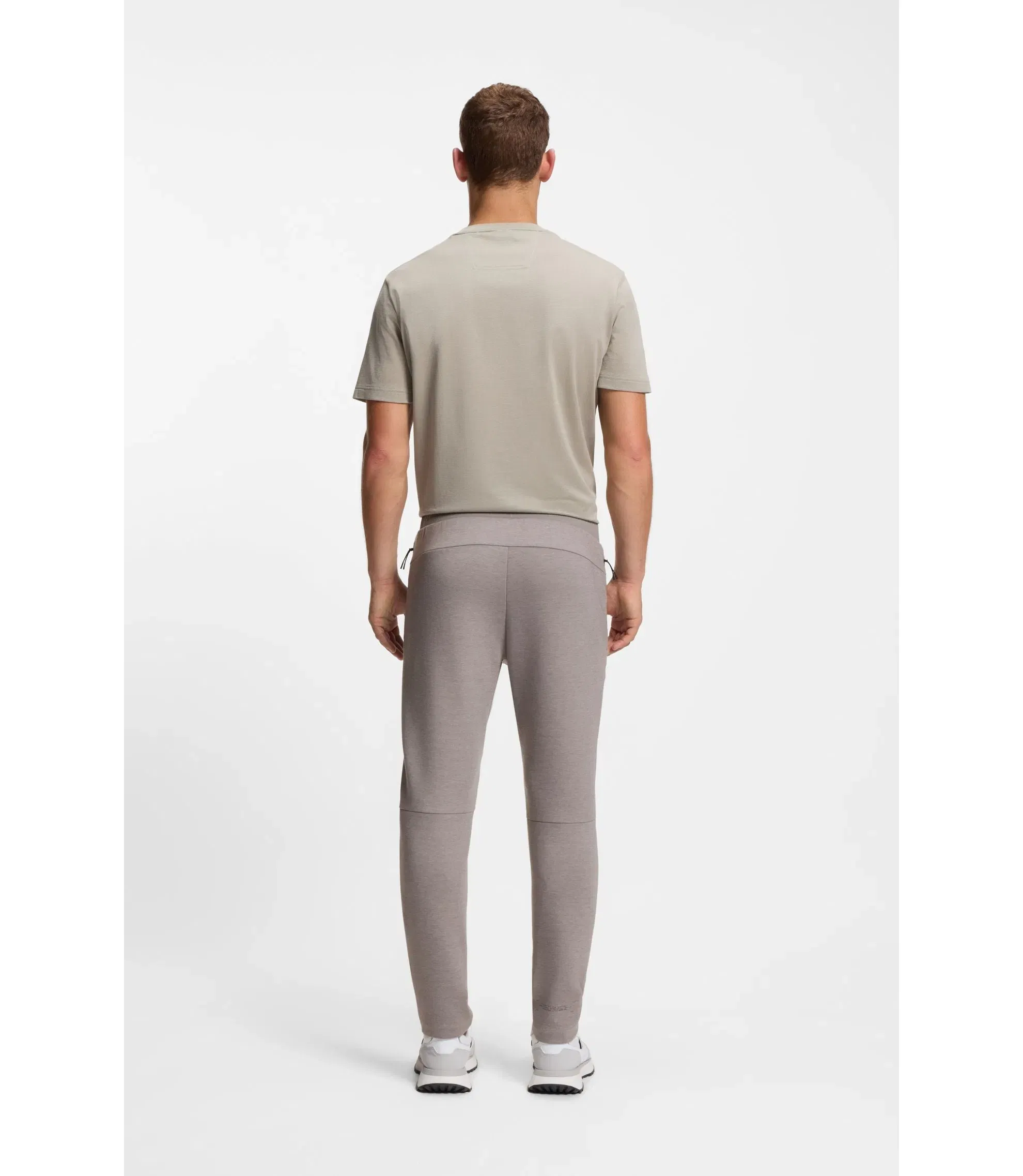 Boss Reflective Detail Tracksuit Bottoms In A Regular Fit Light Grey