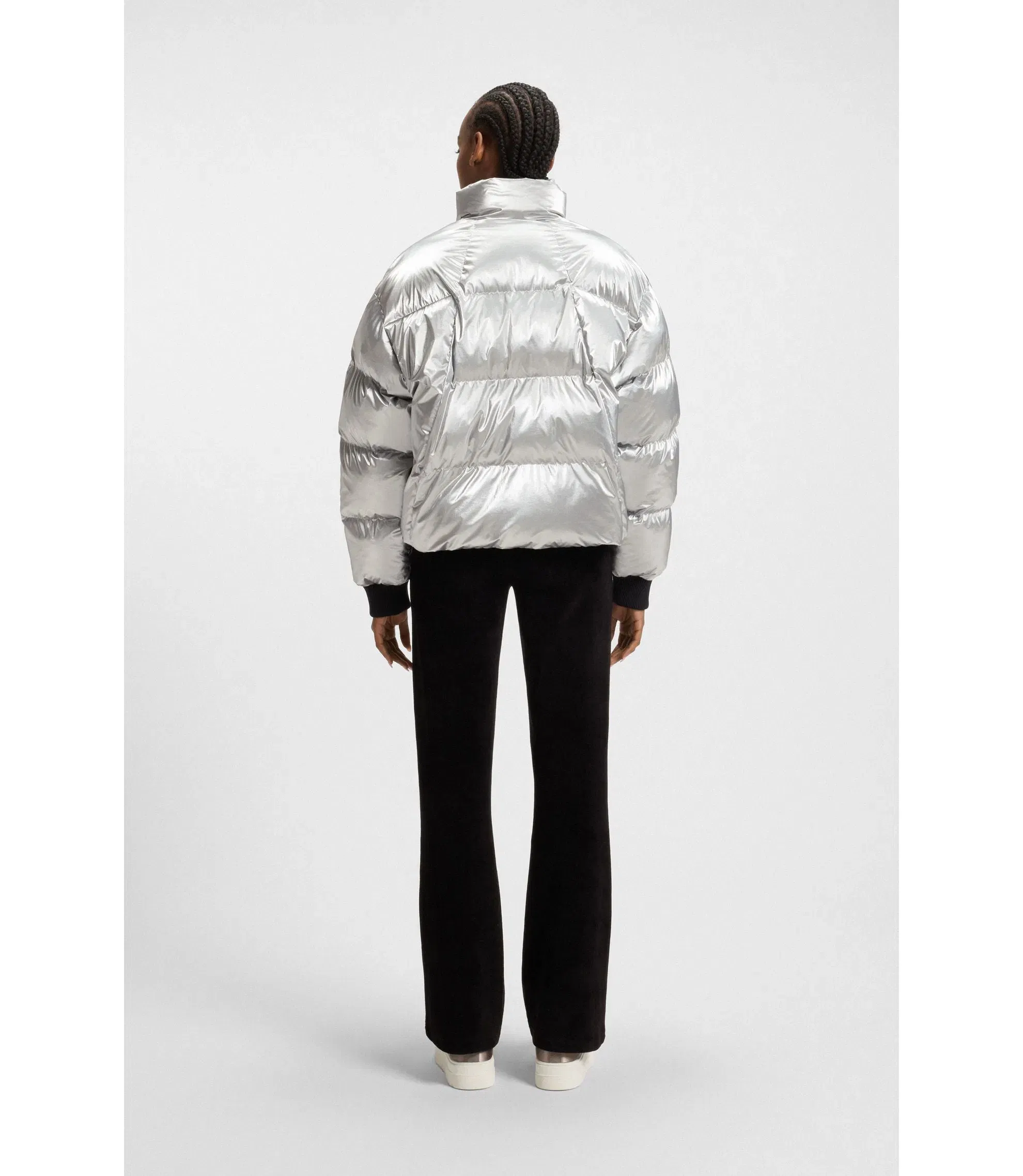Hugo Puffer Jacket With Silicone Logo Badge Patterned Women's