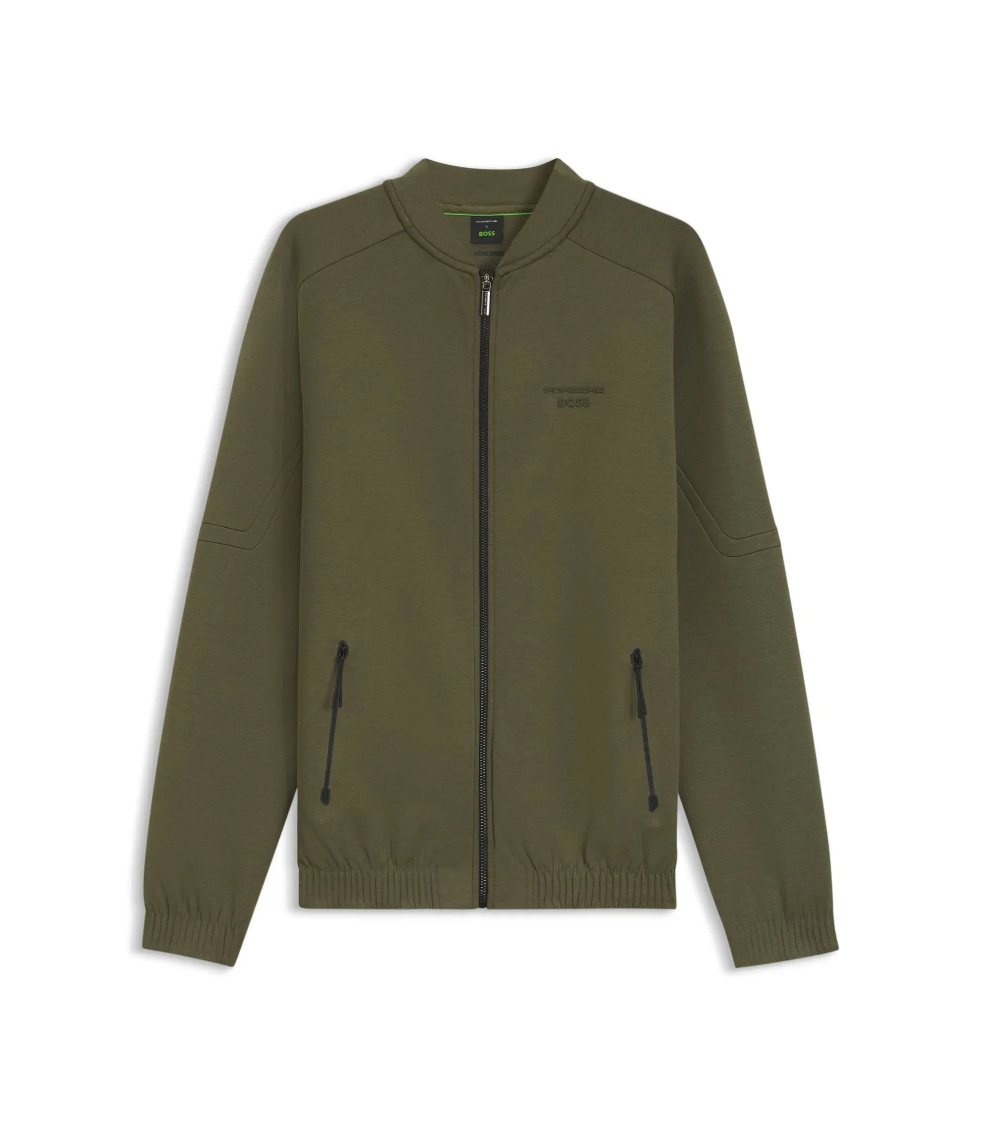 Boss Porsche X Boss Zipper Up Sweatshirt With Embossed Artwork Light Green