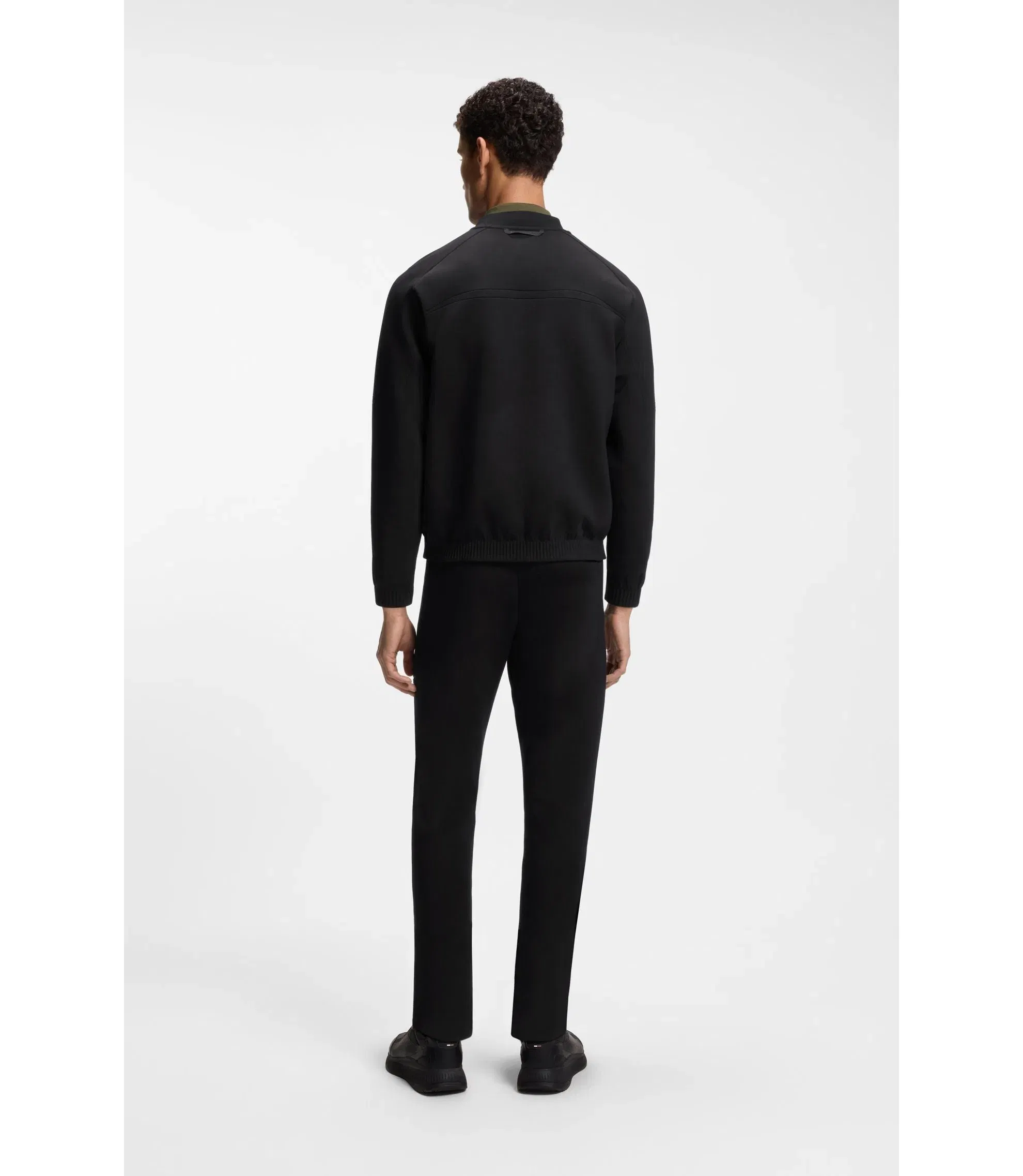 Boss Porsche X Boss Zipper Up Sweatshirt With Embossed Artwork Black