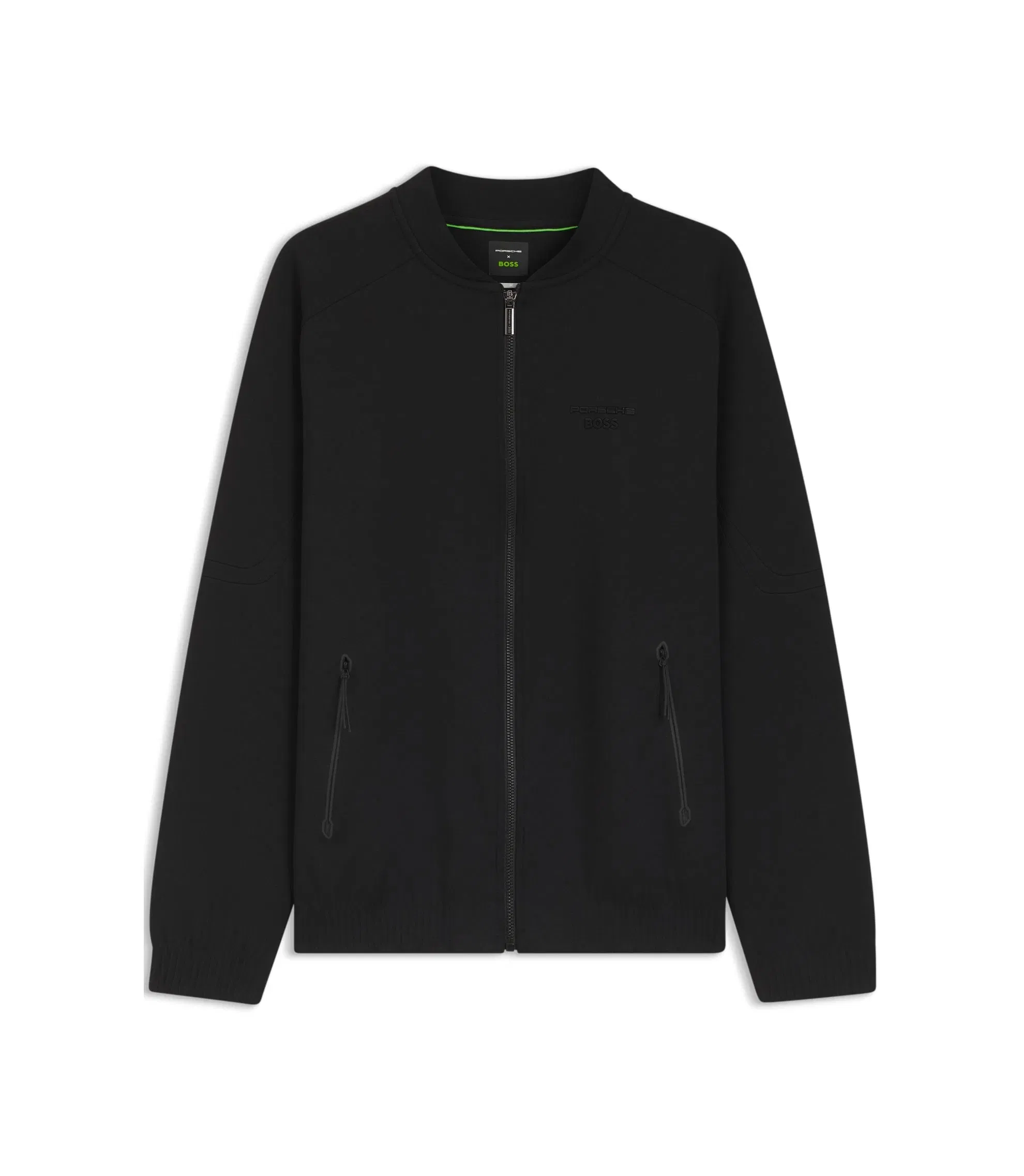 Boss Porsche X Boss Zipper Up Sweatshirt With Embossed Artwork Black