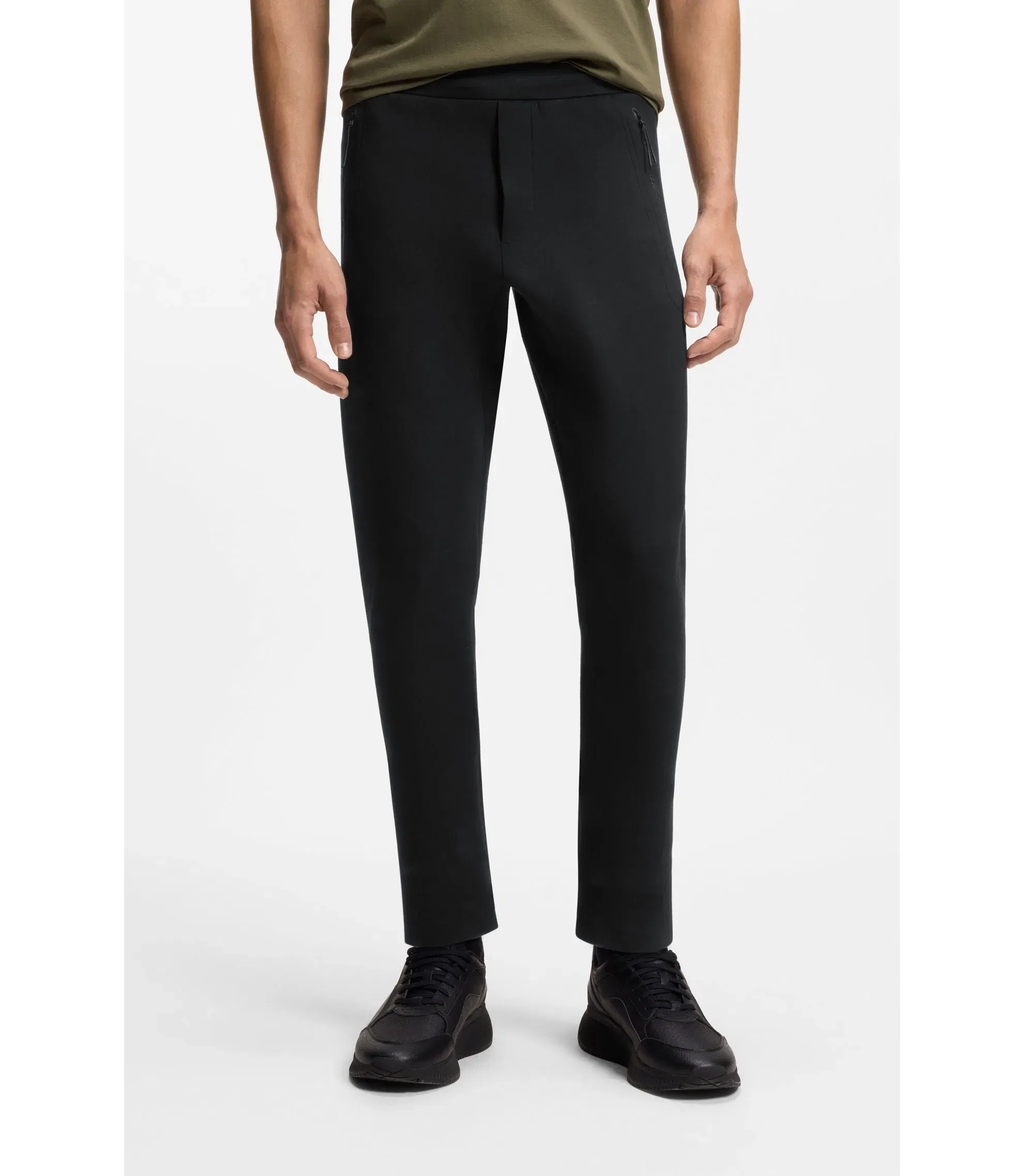 Boss Porsche X Boss Track Pants With Tonal Reflective Branding Black