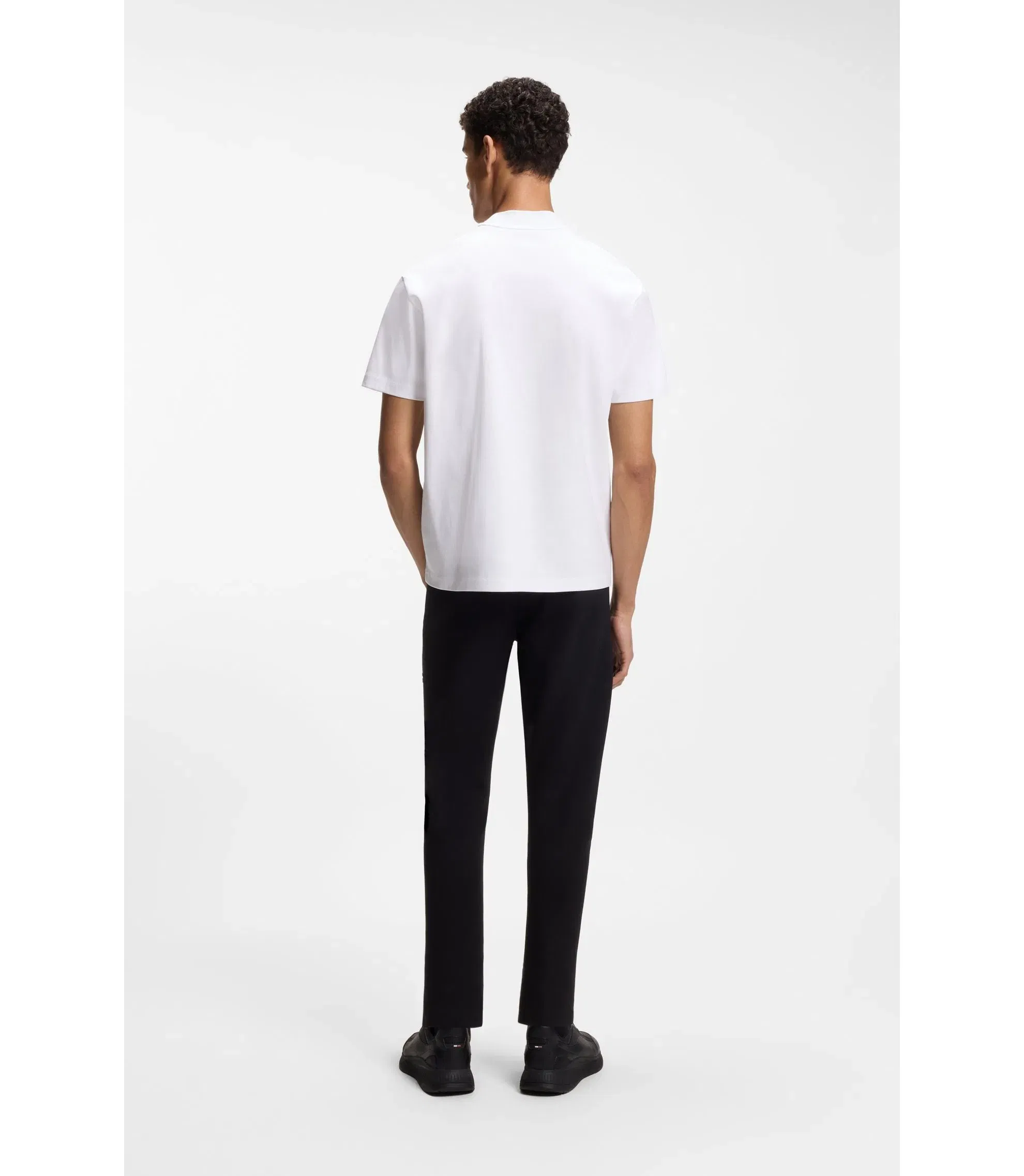 Boss Porsche X Boss Relaxed Fit T Shirt With Logo Collar White