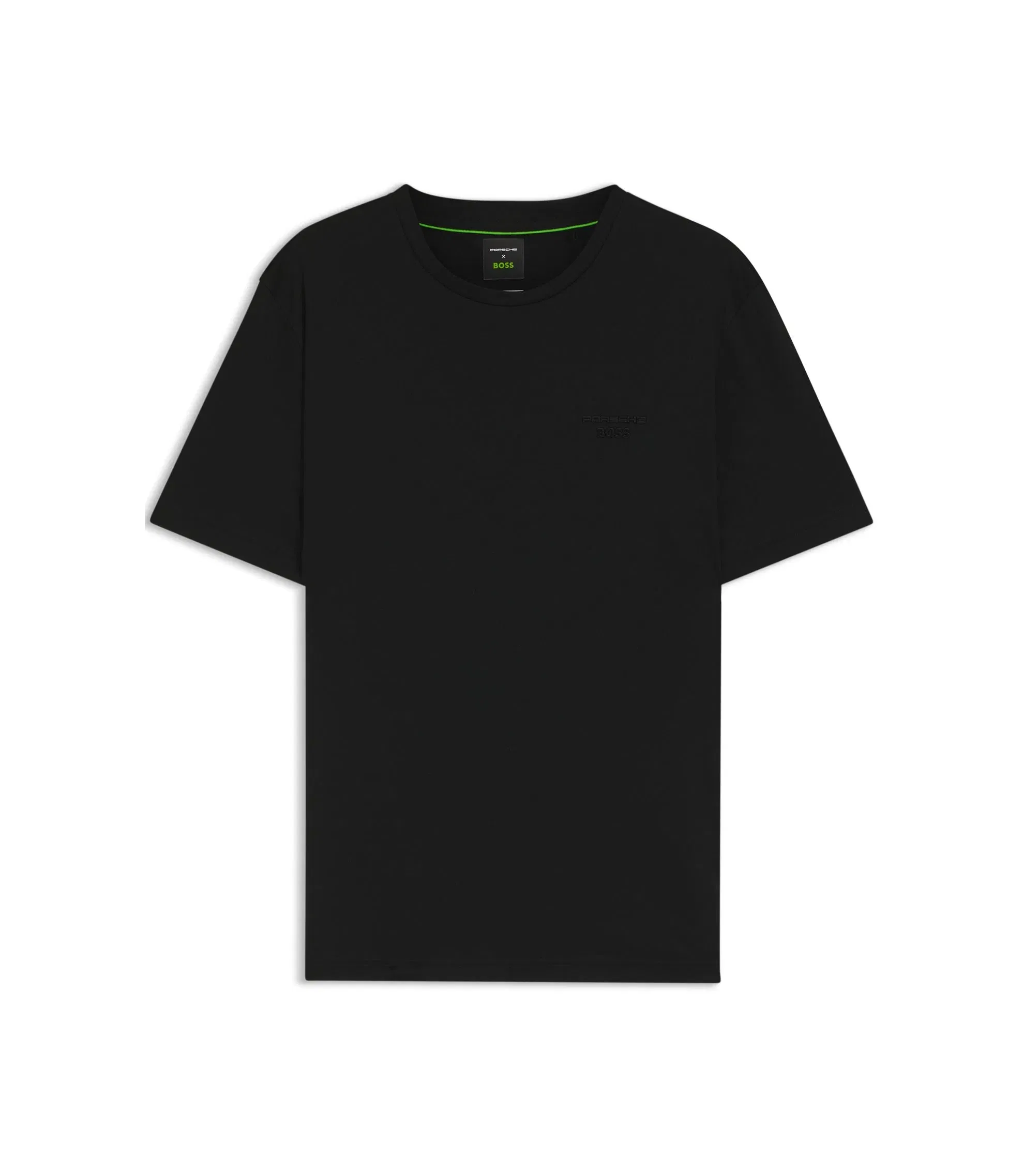 Boss Porsche X Boss Mercerized Cotton T Shirt With Reflective Branding Black