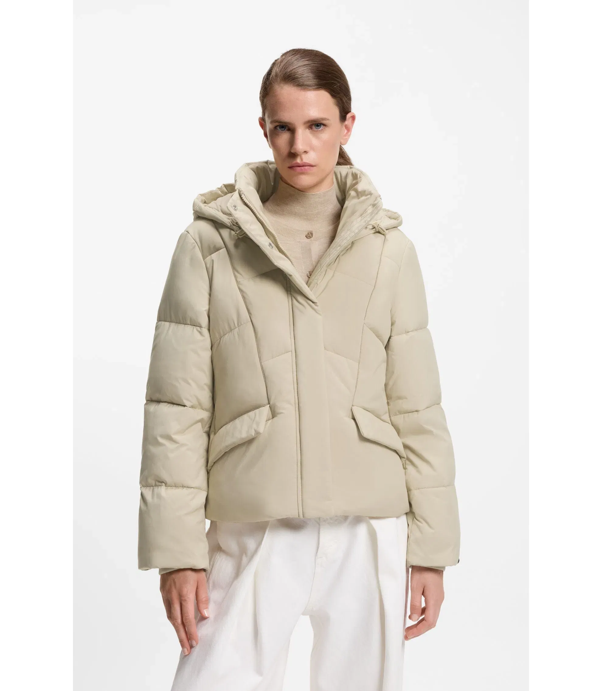 Boss Piping Detail Jacket With Padding Light Beige Women's