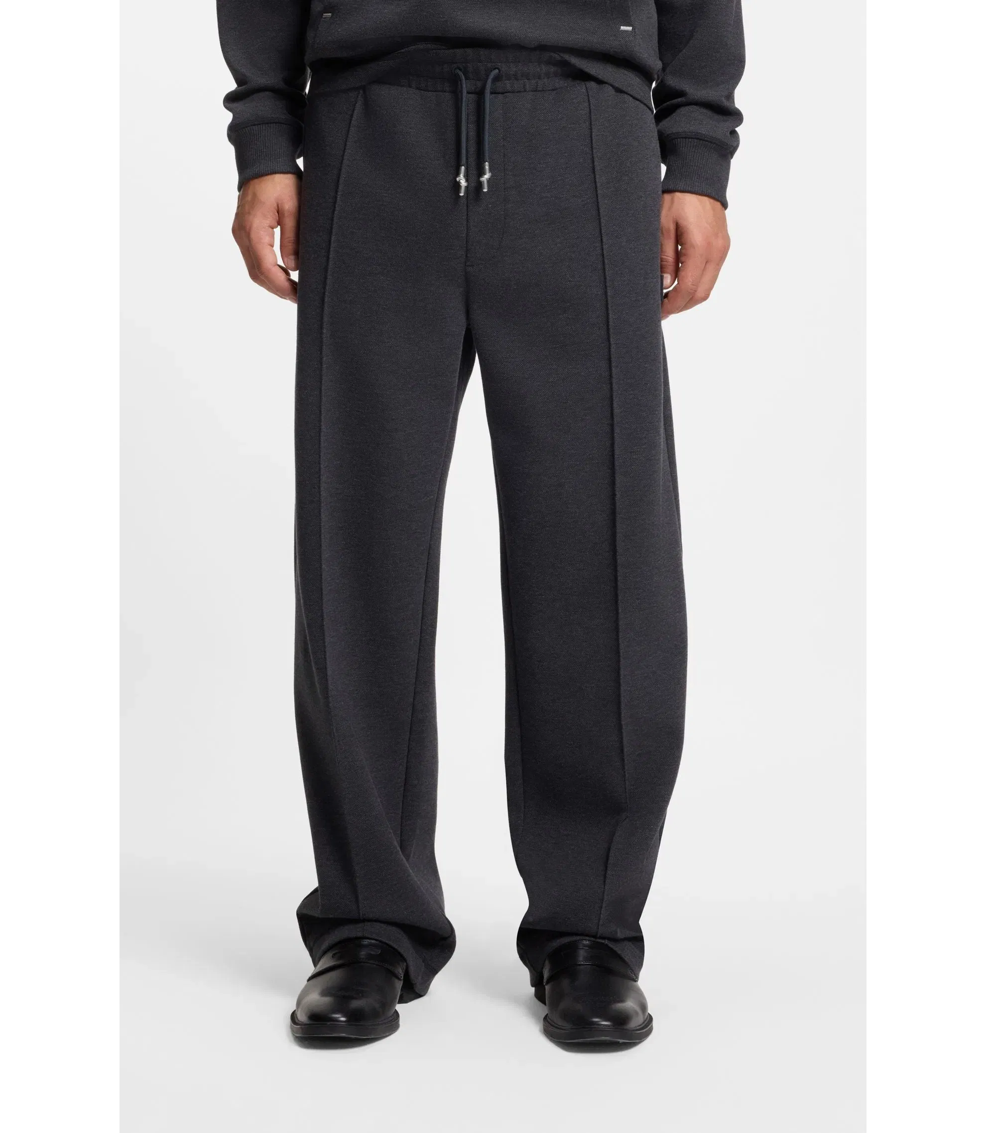 Hugo Pintuck Pleat Tracksuit Bottoms In A Relaxed Fit Grey