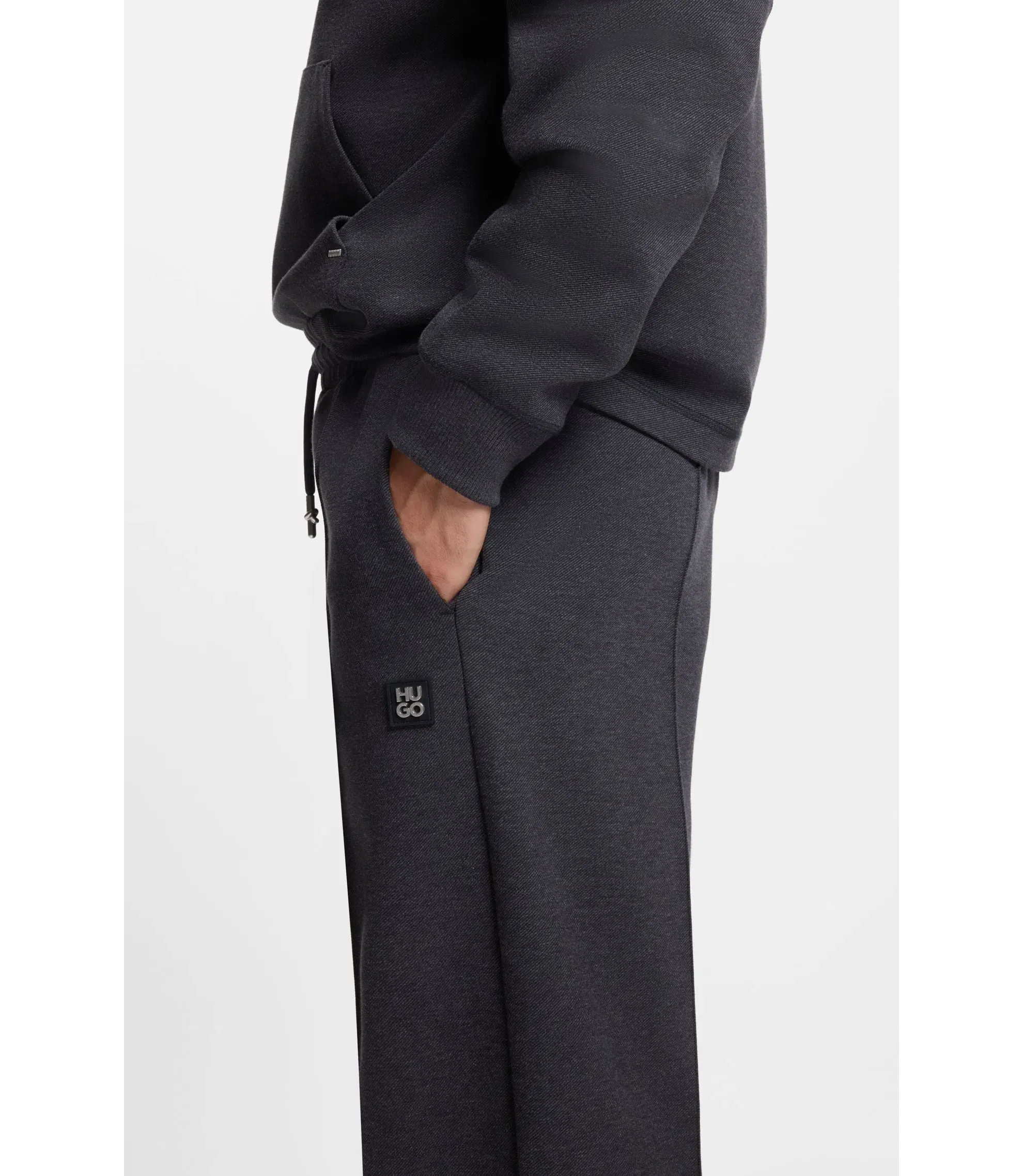 Hugo Pintuck Pleat Tracksuit Bottoms In A Relaxed Fit Grey