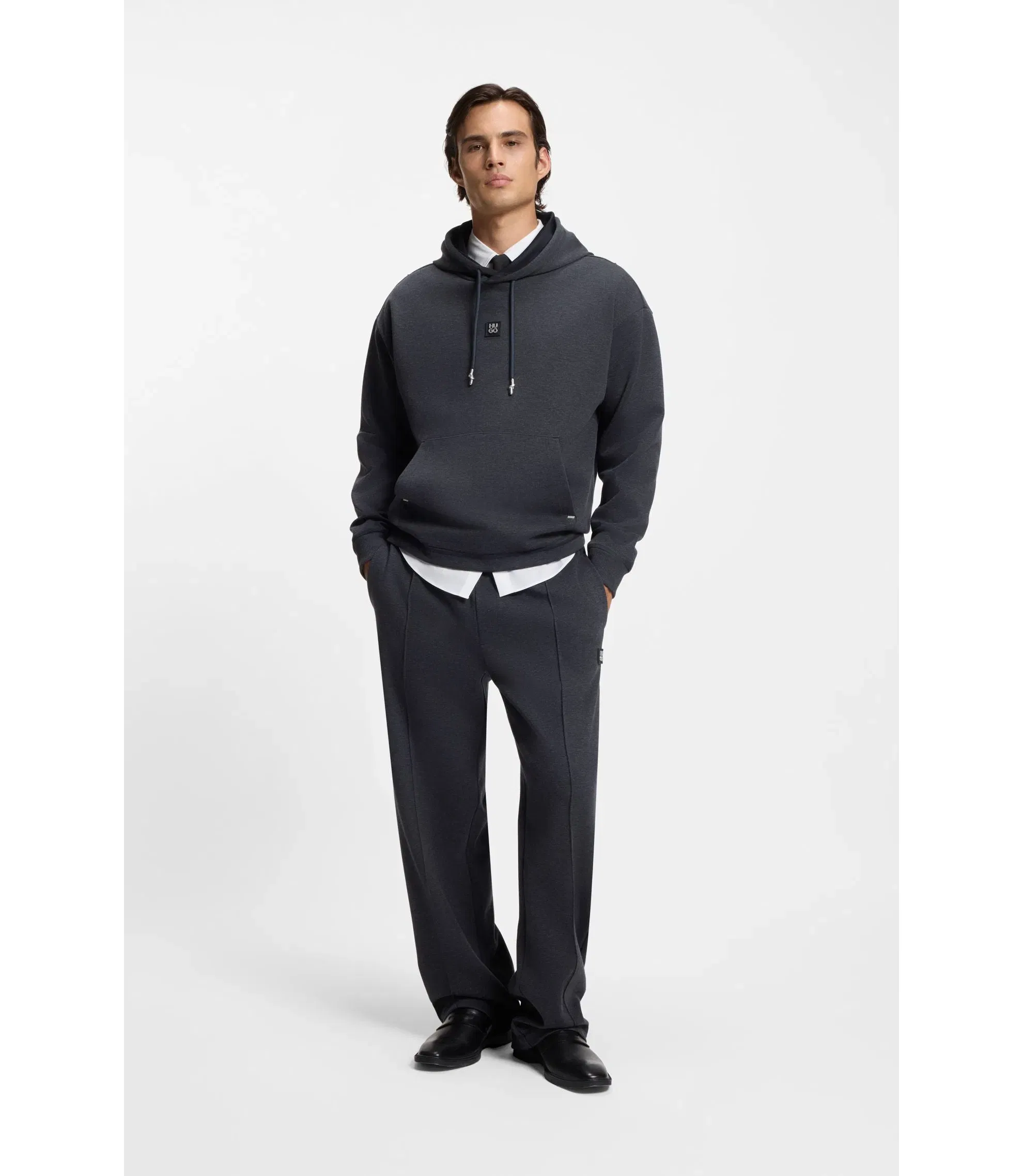 Hugo Pintuck Pleat Tracksuit Bottoms In A Relaxed Fit Grey