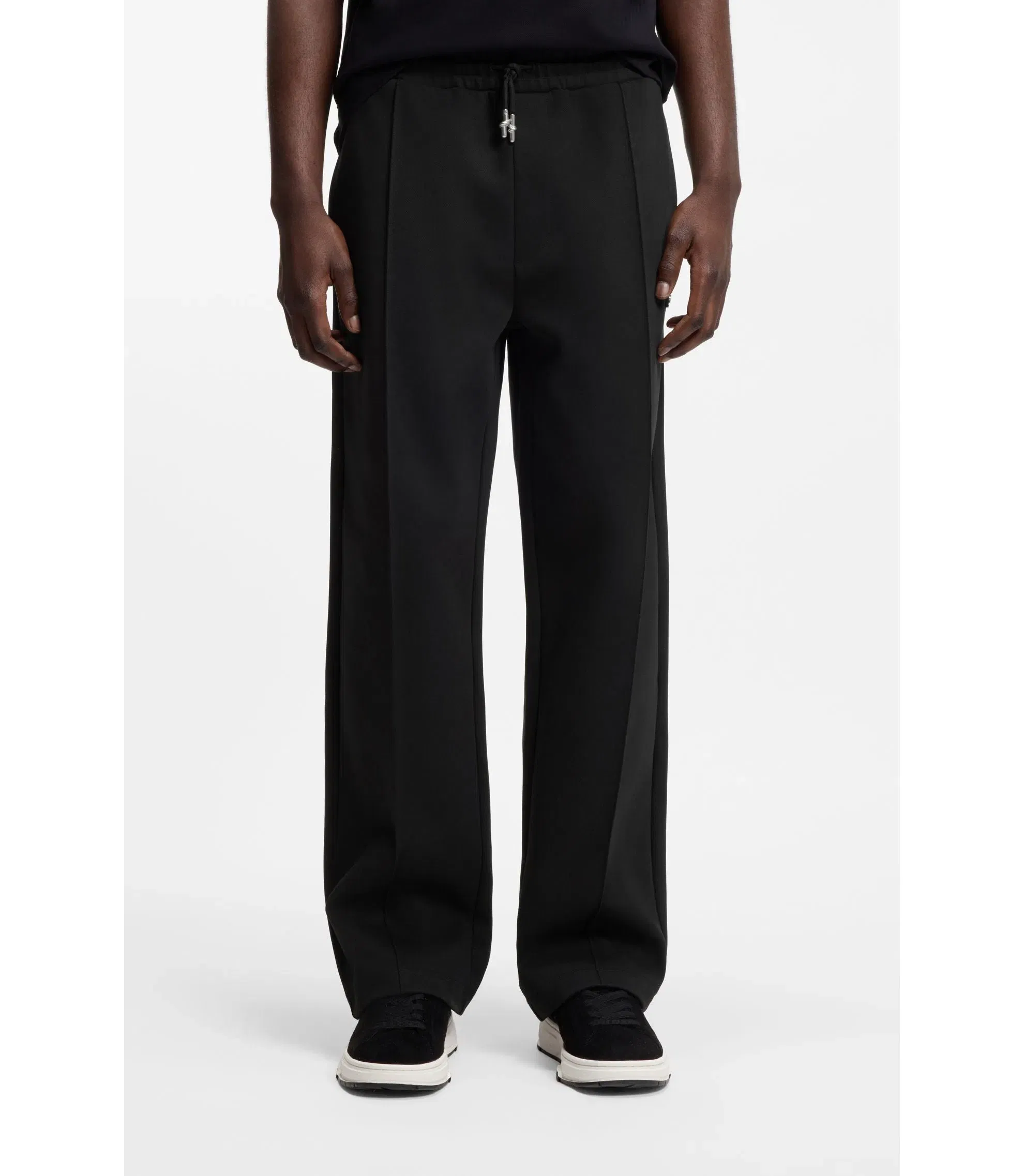 Hugo Pintuck Pleat Tracksuit Bottoms In A Relaxed Fit Black