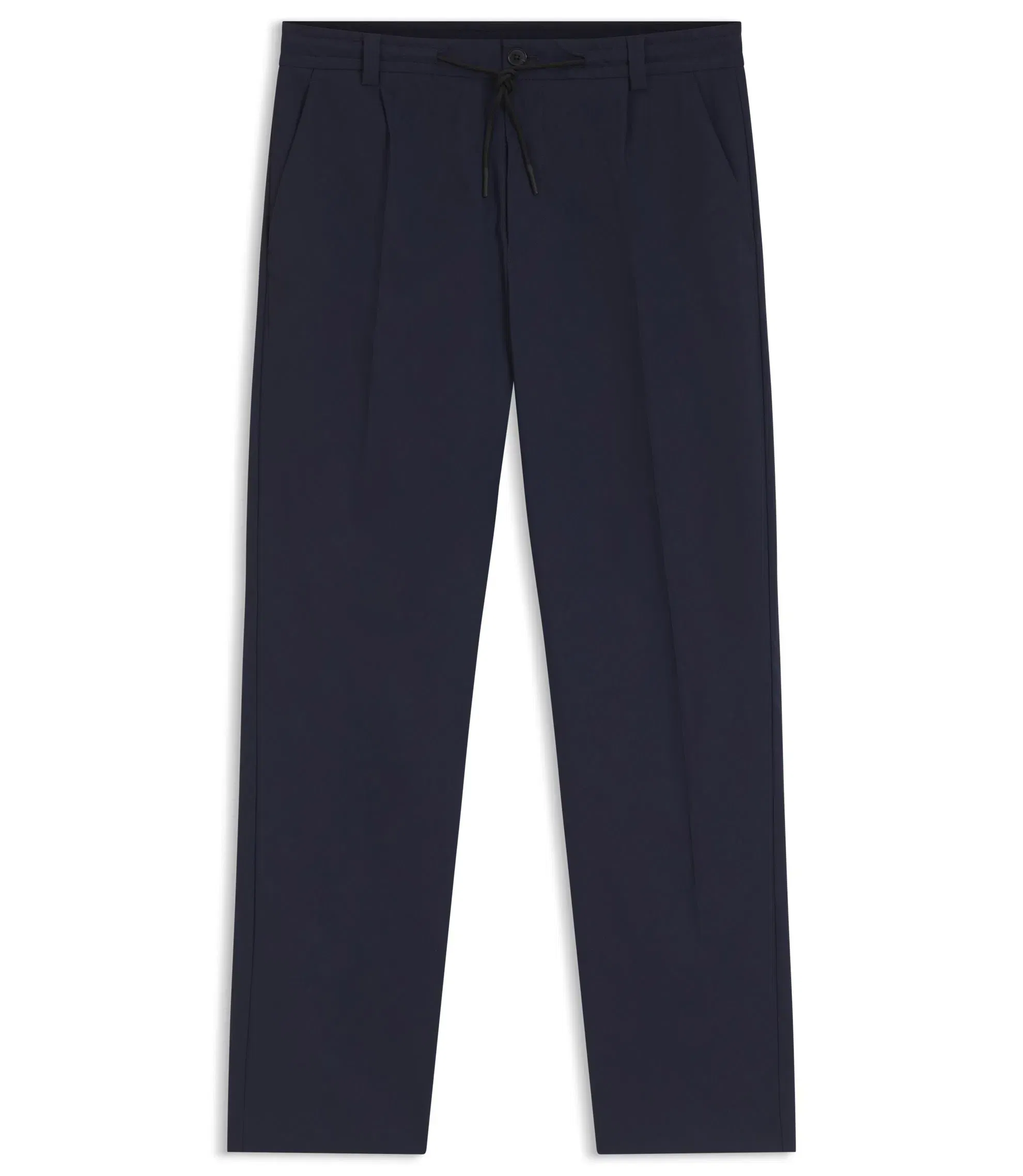 Hugo Performance Stretch Modern Fit Trousers In Ottoman Fabric Dark Blue