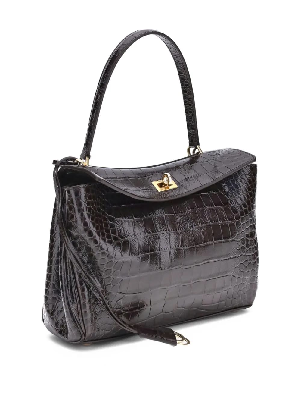 medium crocodile-effect shoulder bag