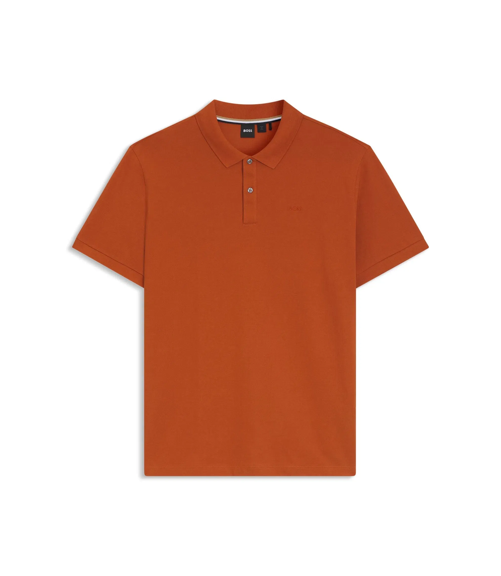 Boss Pallas Polo Shirt In Cotton Piqu With Logo Details Dark Orange