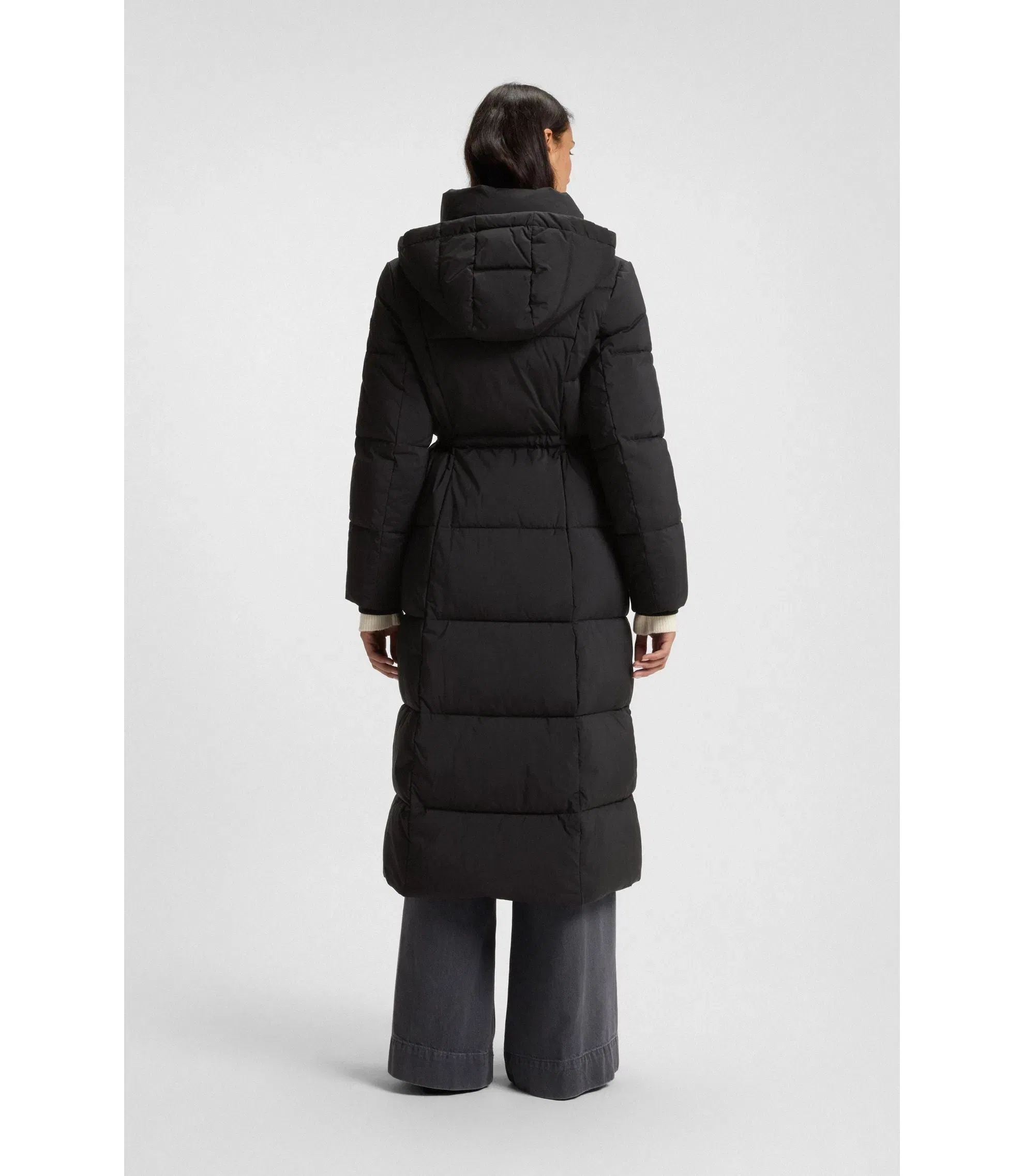 Boss Padded Jacket With Metal Belt Detail Black Women's