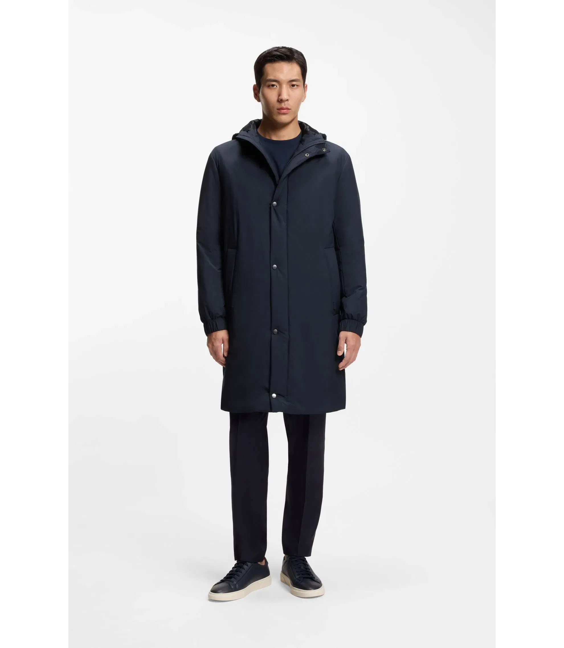 Boss Padded Coat With Water Repellent Finish Dark Blue