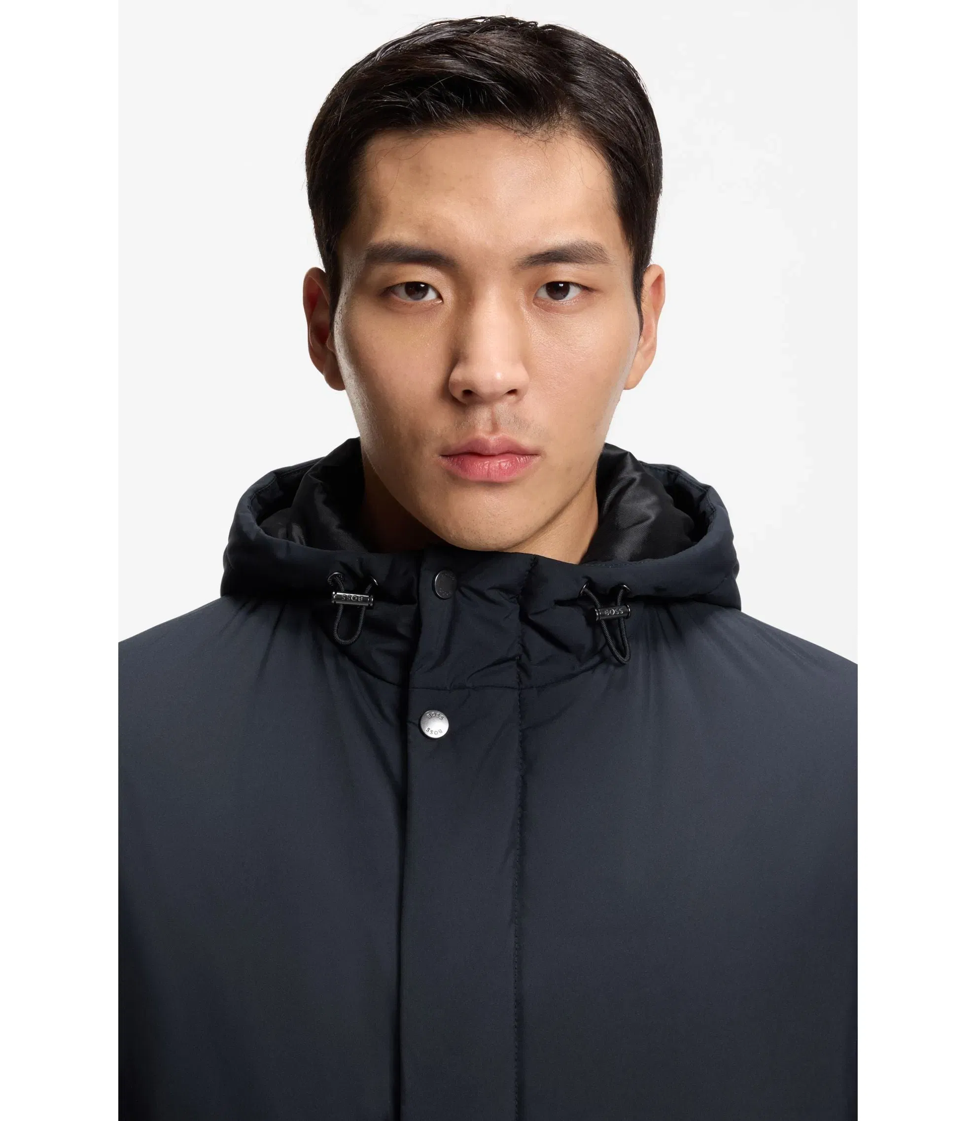 Boss Padded Coat With Water Repellent Finish Dark Blue