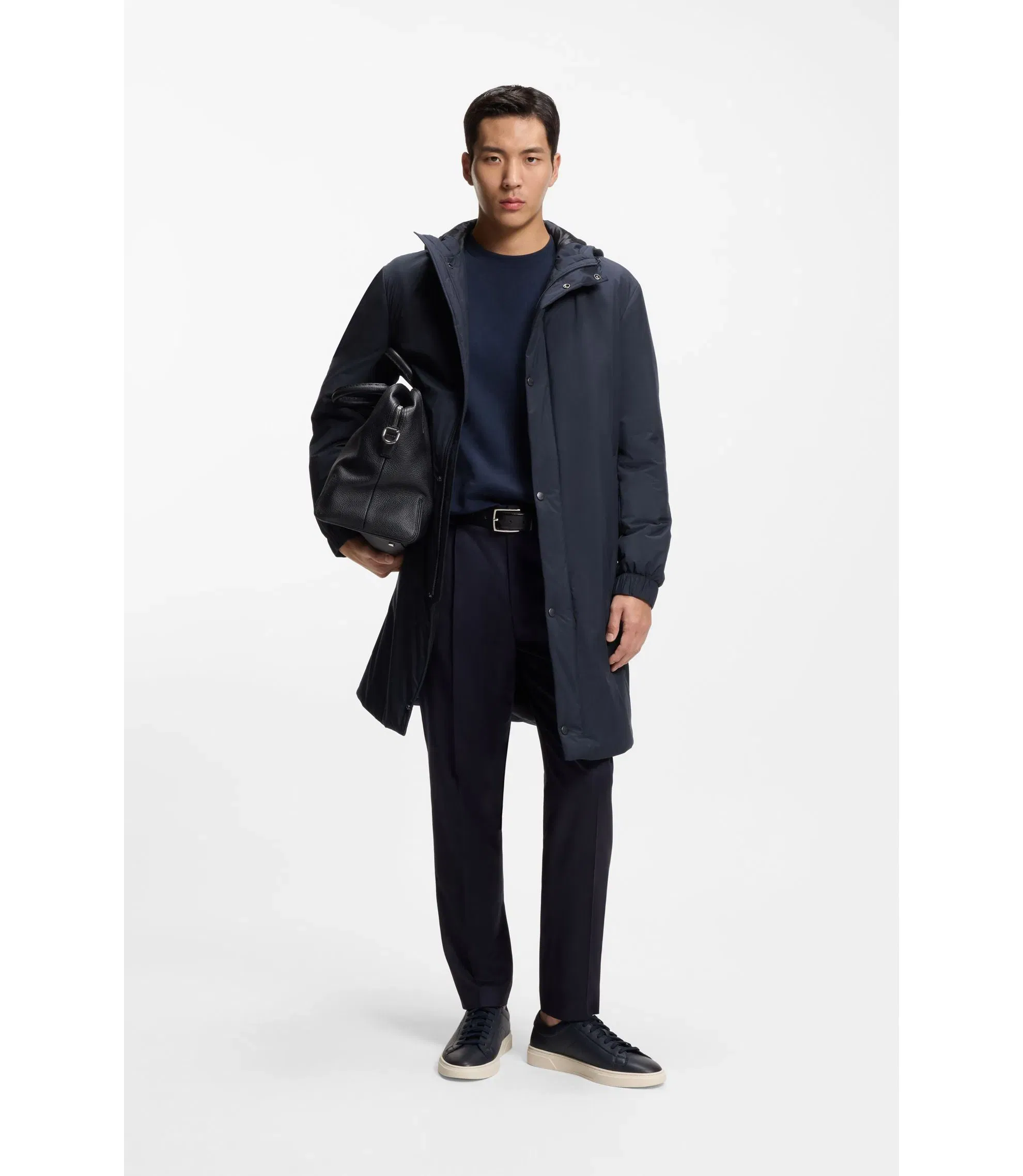 Boss Padded Coat With Water Repellent Finish Dark Blue