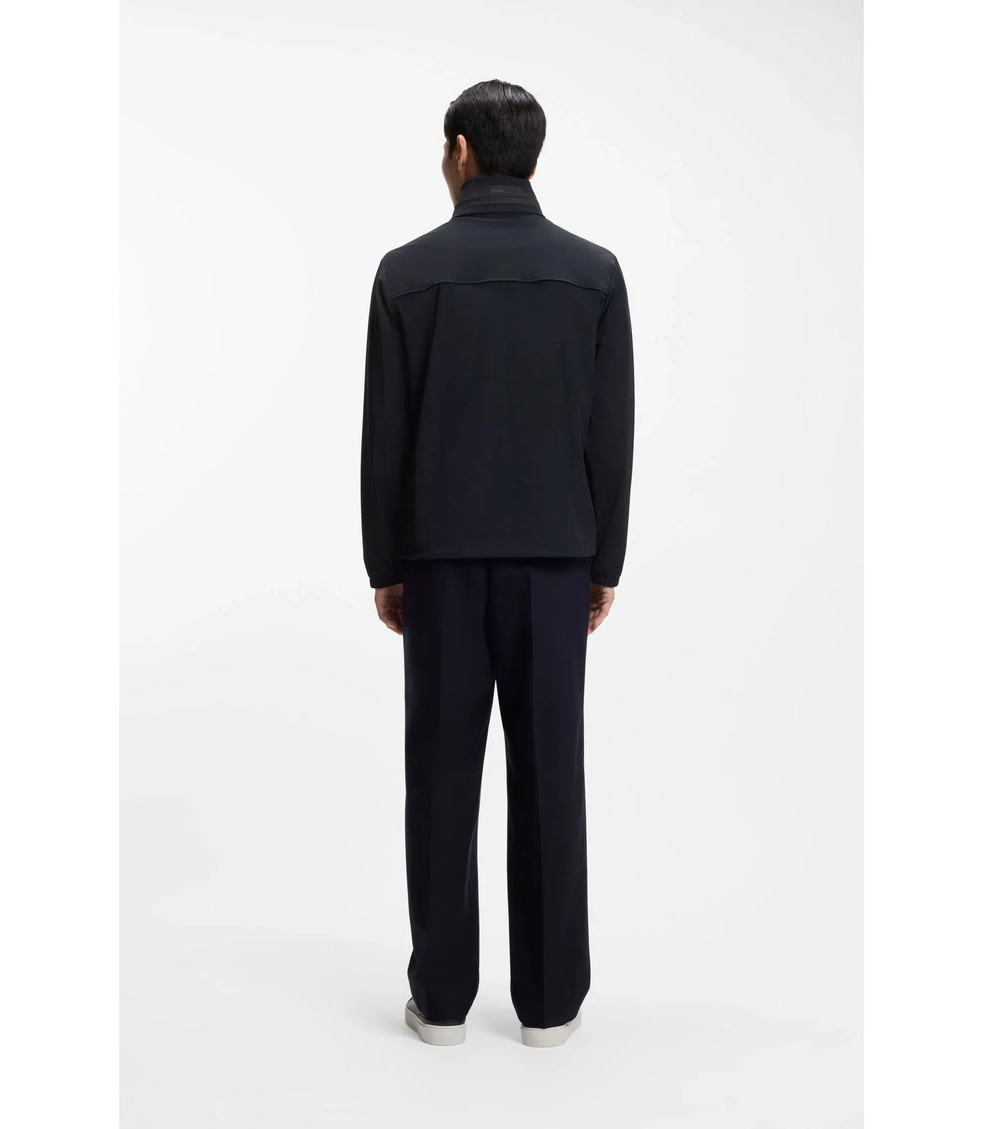 Boss Packable Hood Jacket With Water Repellent Finish Dark Blue