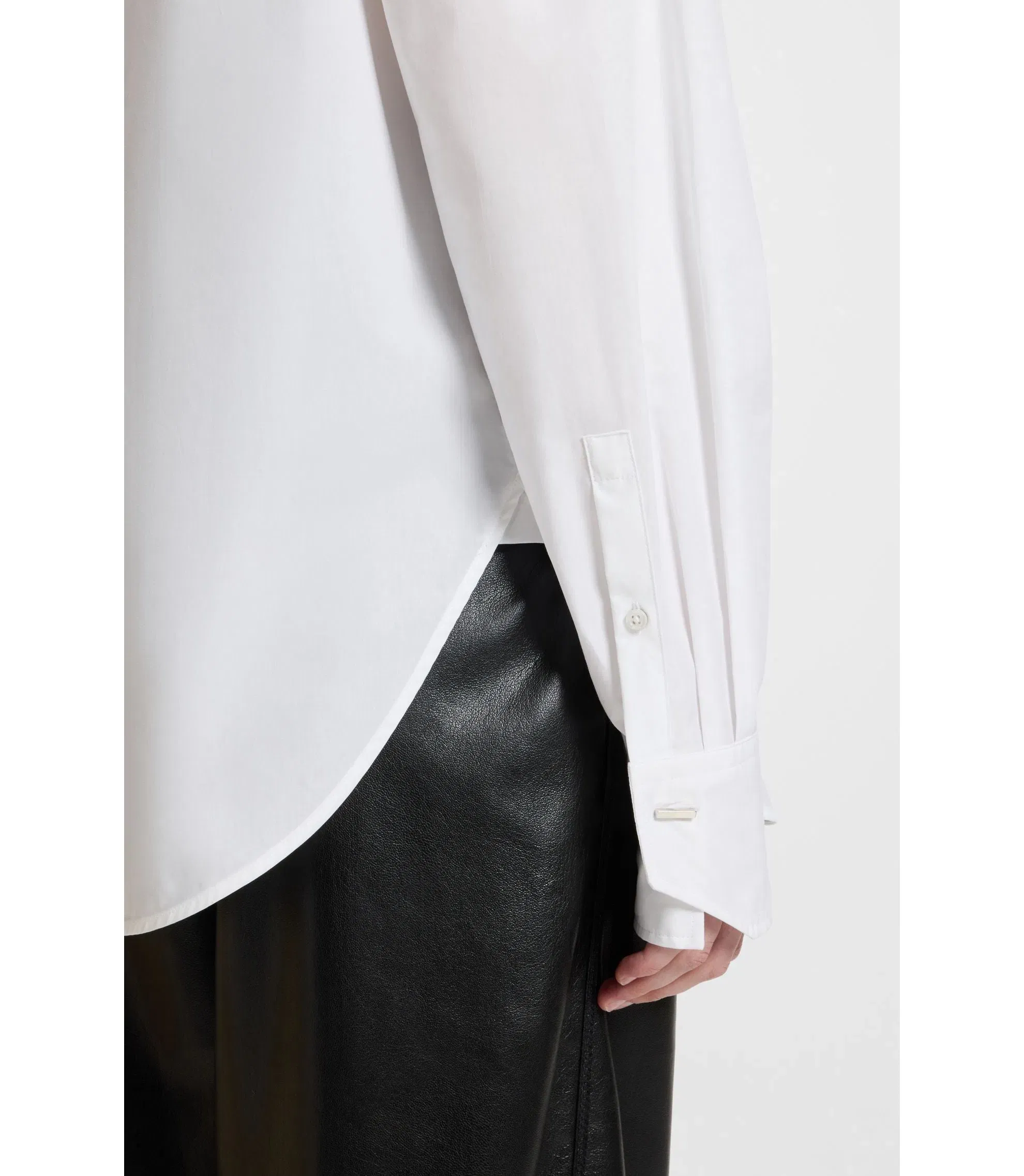 Boss Oversized Fit Blouse In Cotton White Women's